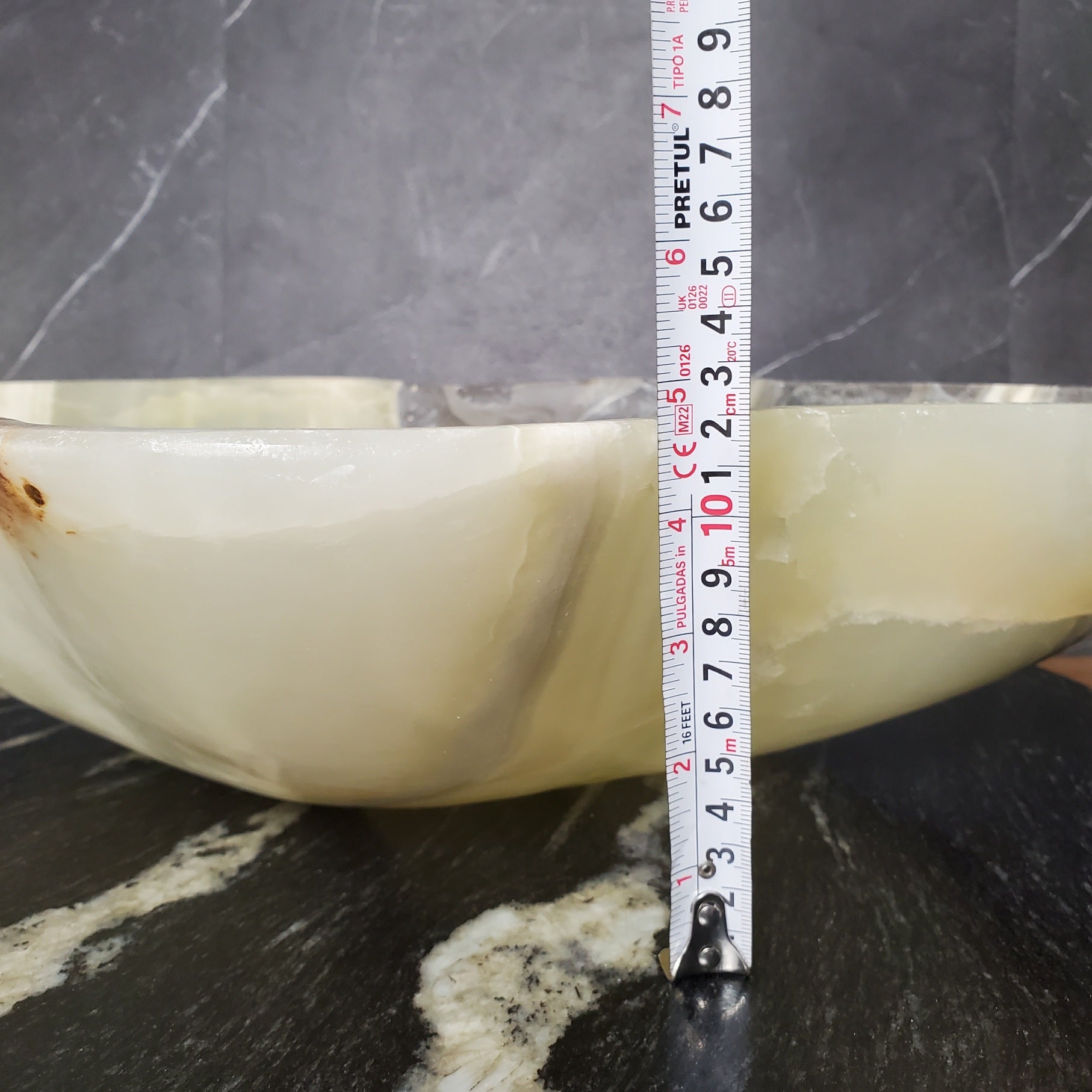 S28_07 Onyx Stone Vessel Bathroom Sink - 19.5 x 16 inch