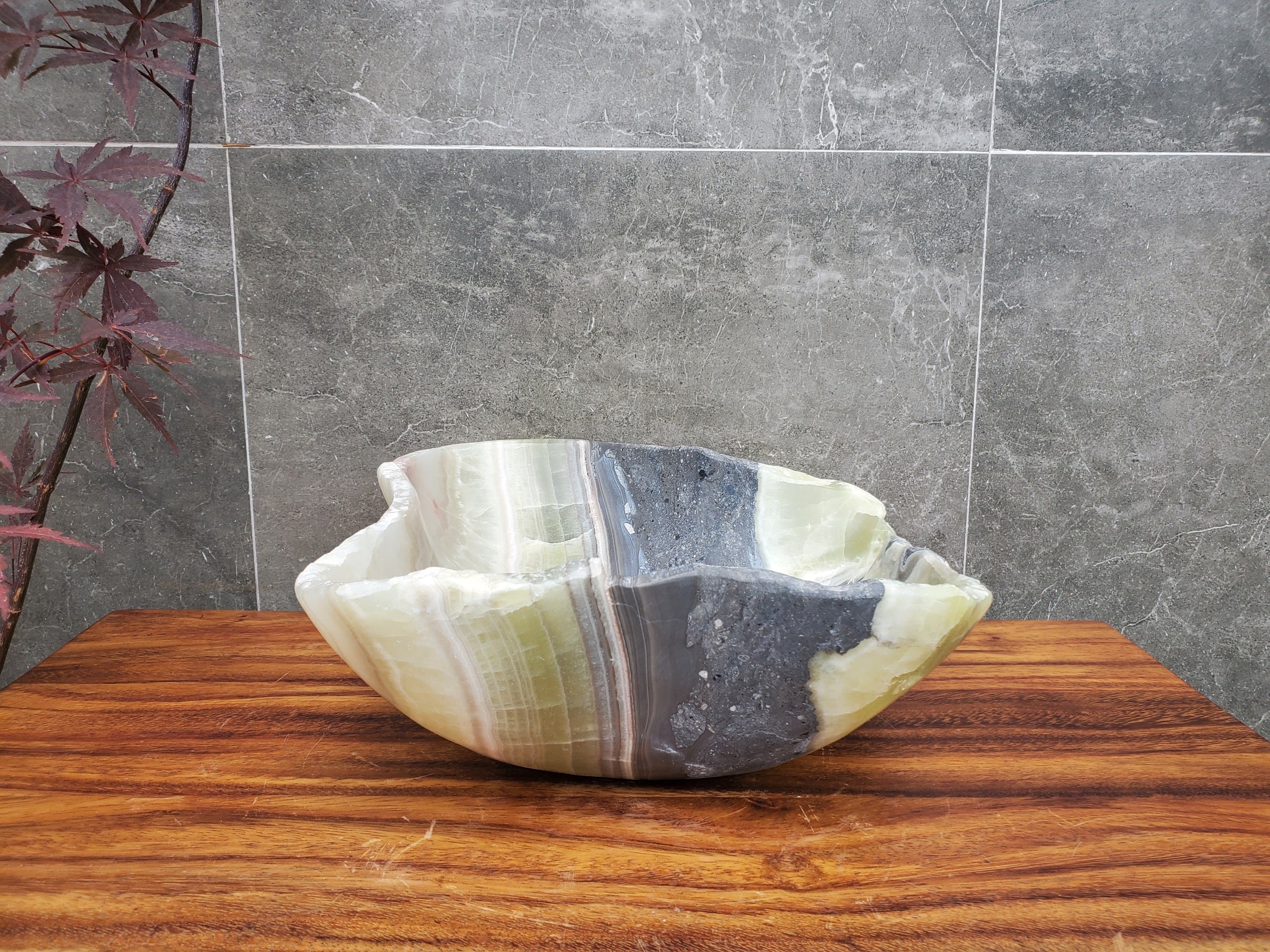 S22_21 Onyx Stone Vessel Bathroom Sink - 16 x 14 inch