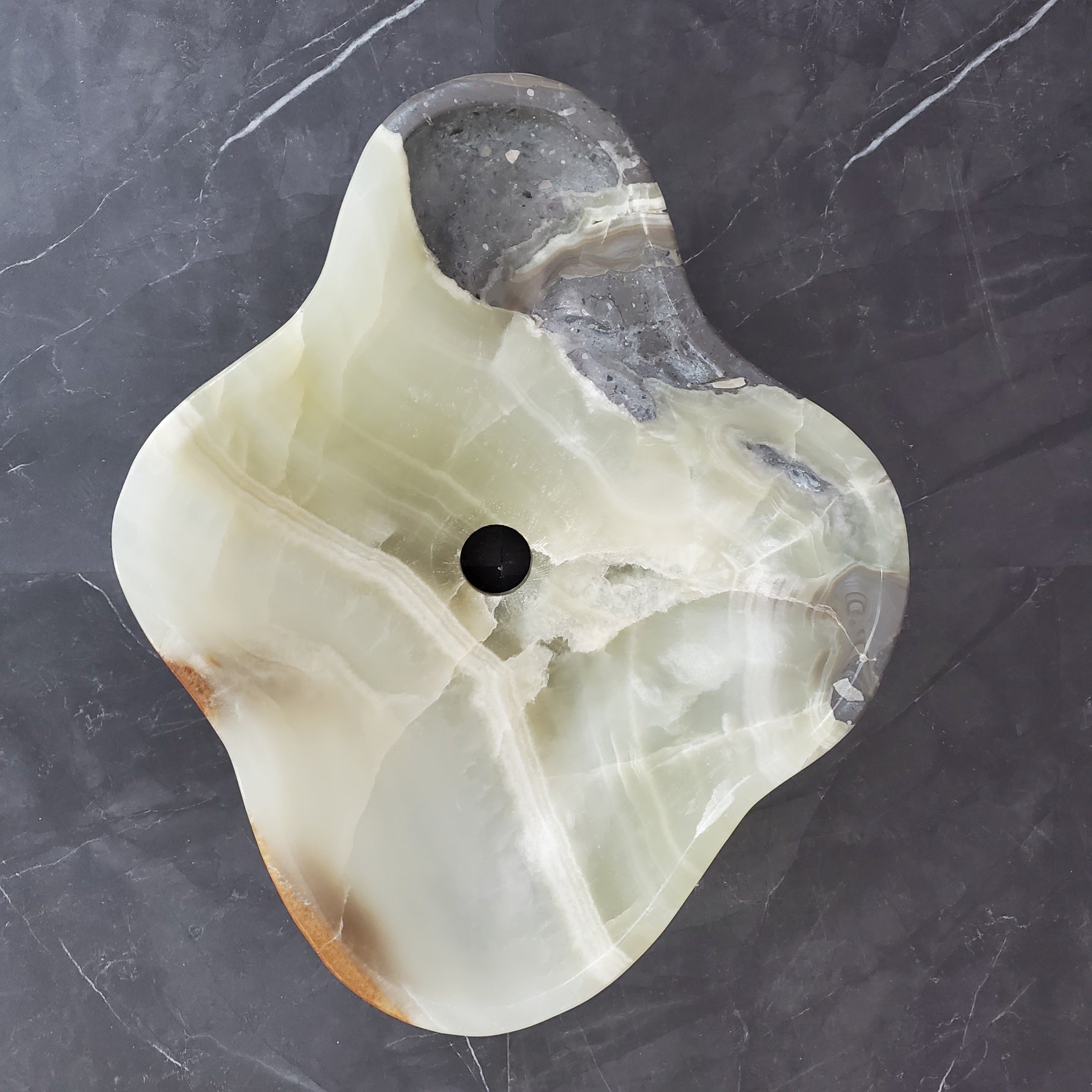 S28_08 Onyx Stone Vessel Bathroom Sink - 19 x 15.5 inch
