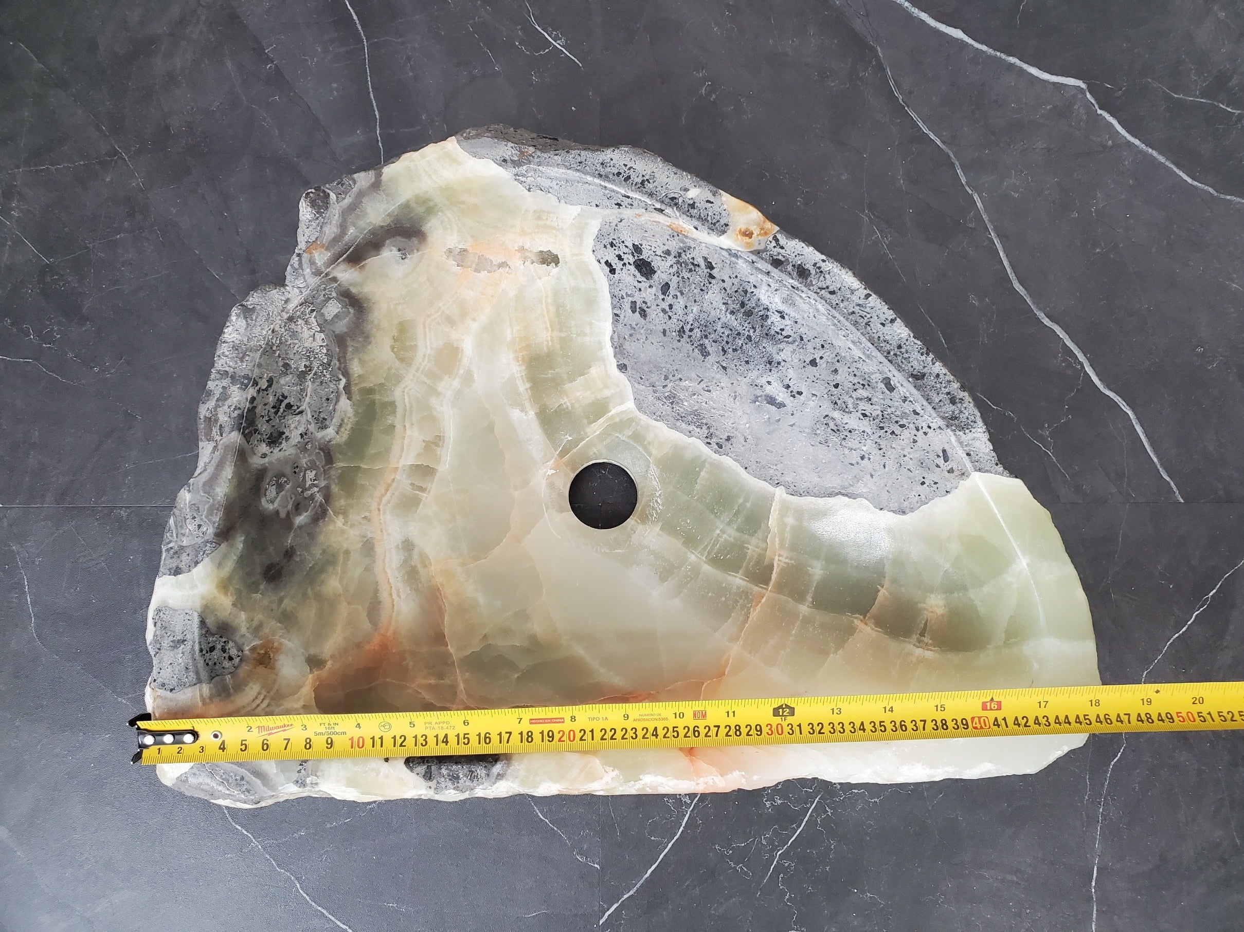 S26_07 Onyx Stone Vessel Bathroom Sink - 18 x 13 inch