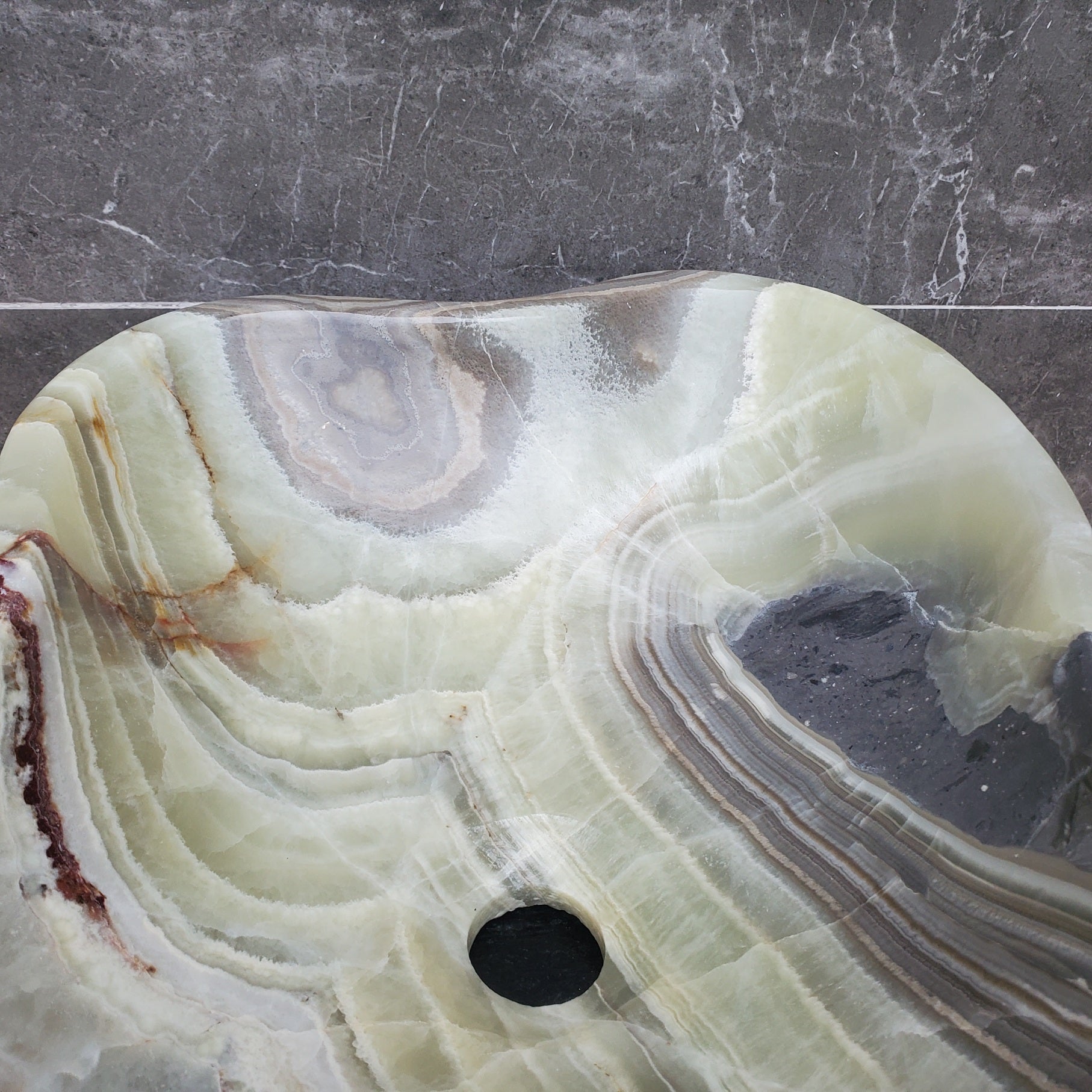 S30_03 Onyx Stone Vessel Bathroom Sink - 19 x 13.5 inch