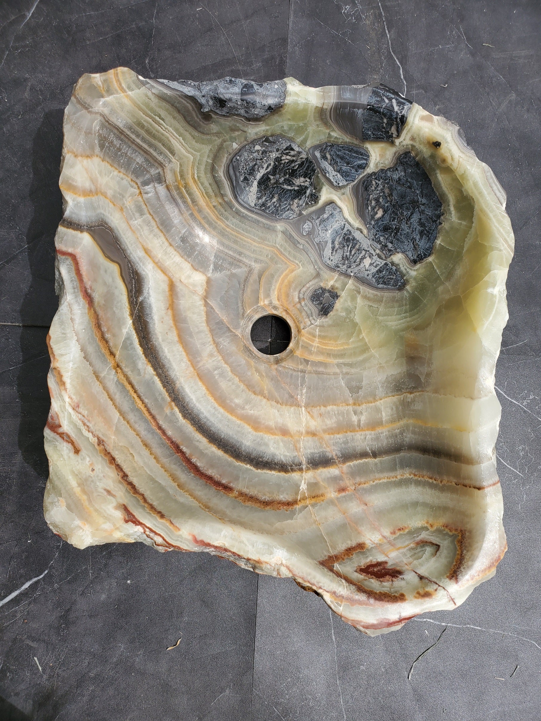 S31_13 Onyx Stone Vessel Bathroom Sink