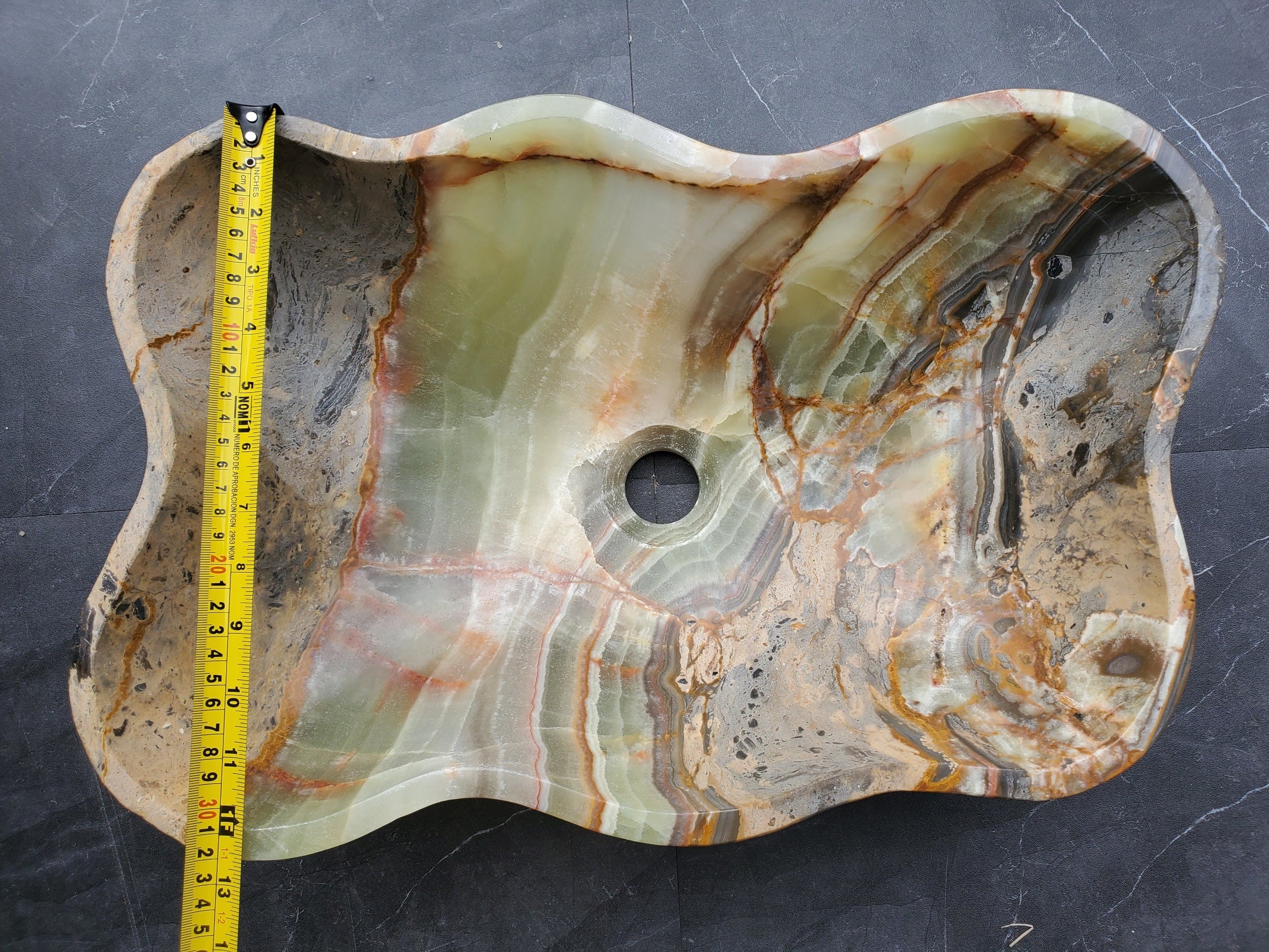 S30_31 Onyx Stone Vessel Bathroom Sink - 18.5 x 12 inch