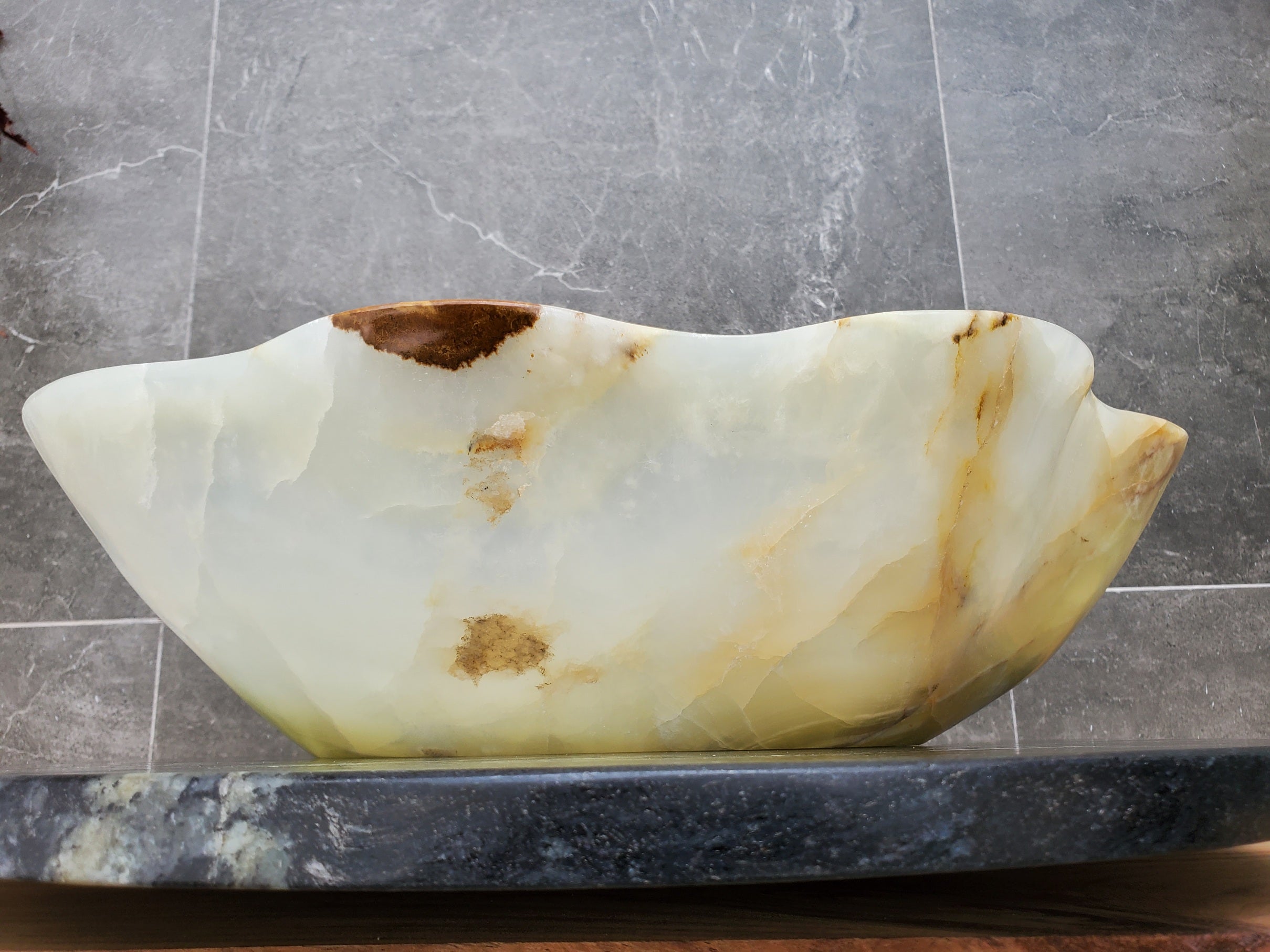 S30_16 Onyx Stone Vessel Bathroom Sink - 20 x 12 inch
