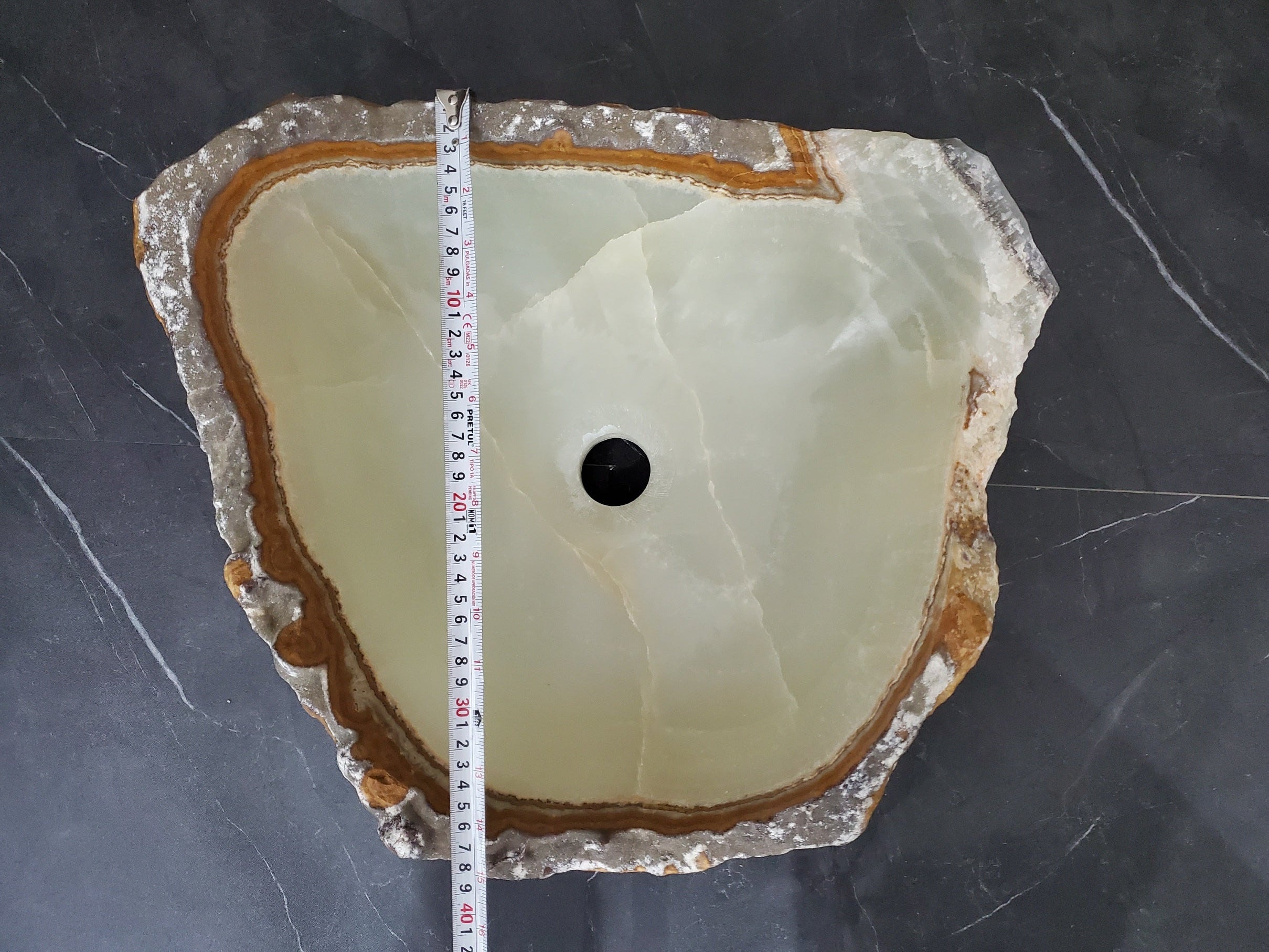 S28_15 Onyx Stone Vessel Bathroom Sink - 18 x 15 inch