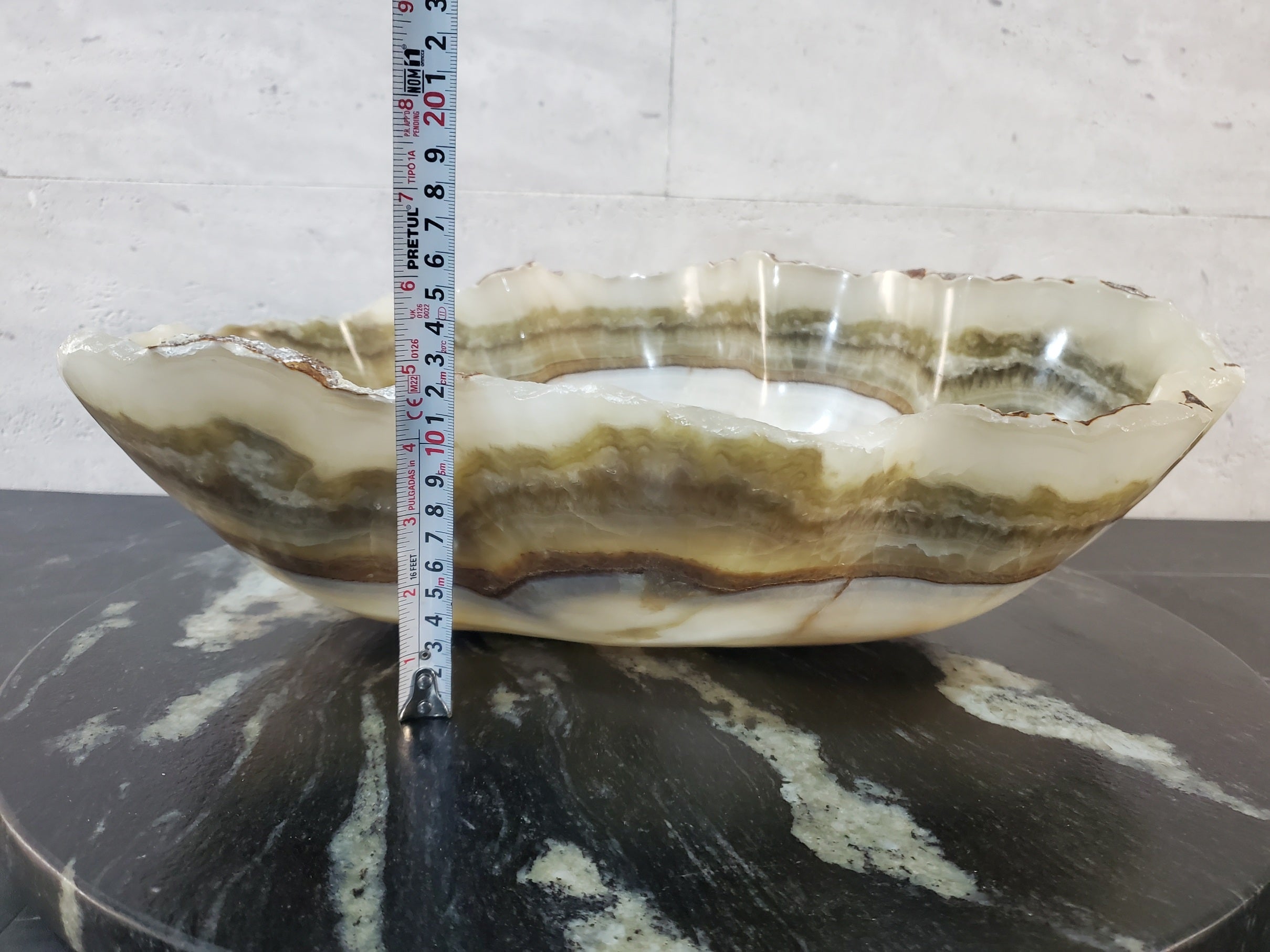 S27_20 Onyx Stone Bathroom Vessel Sink - 19 x 16 inch