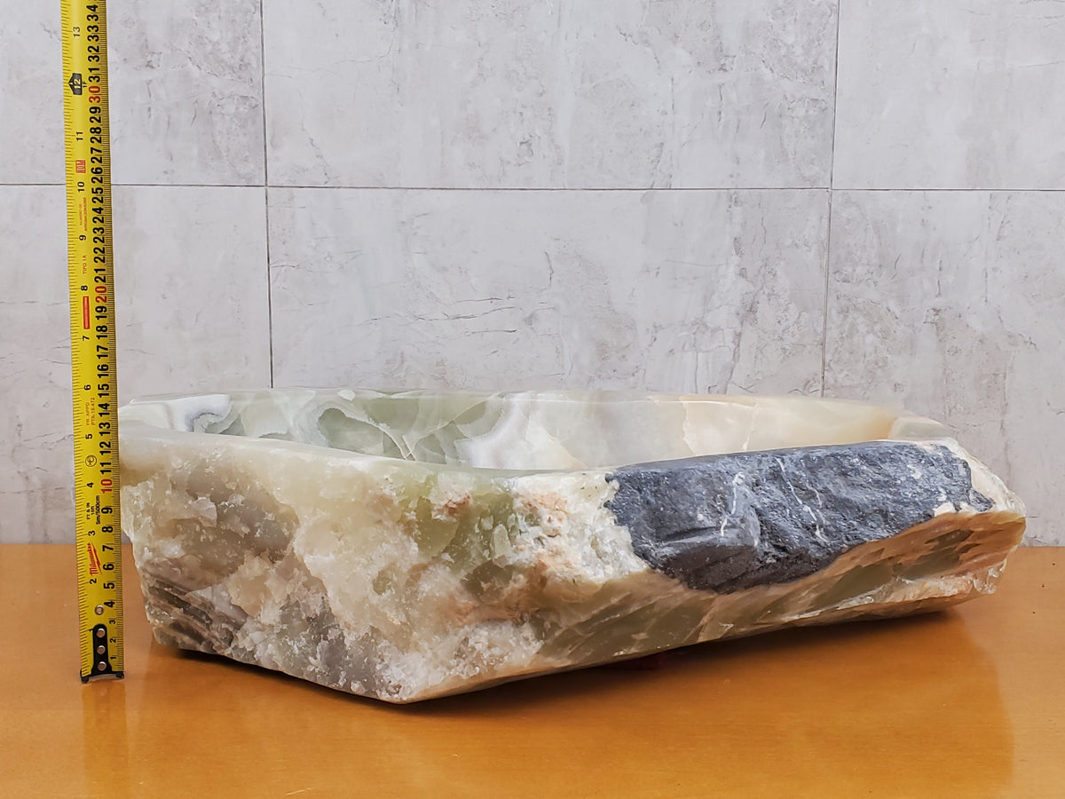 S24_07 Onyx Stone Vessel Bathroom Sink