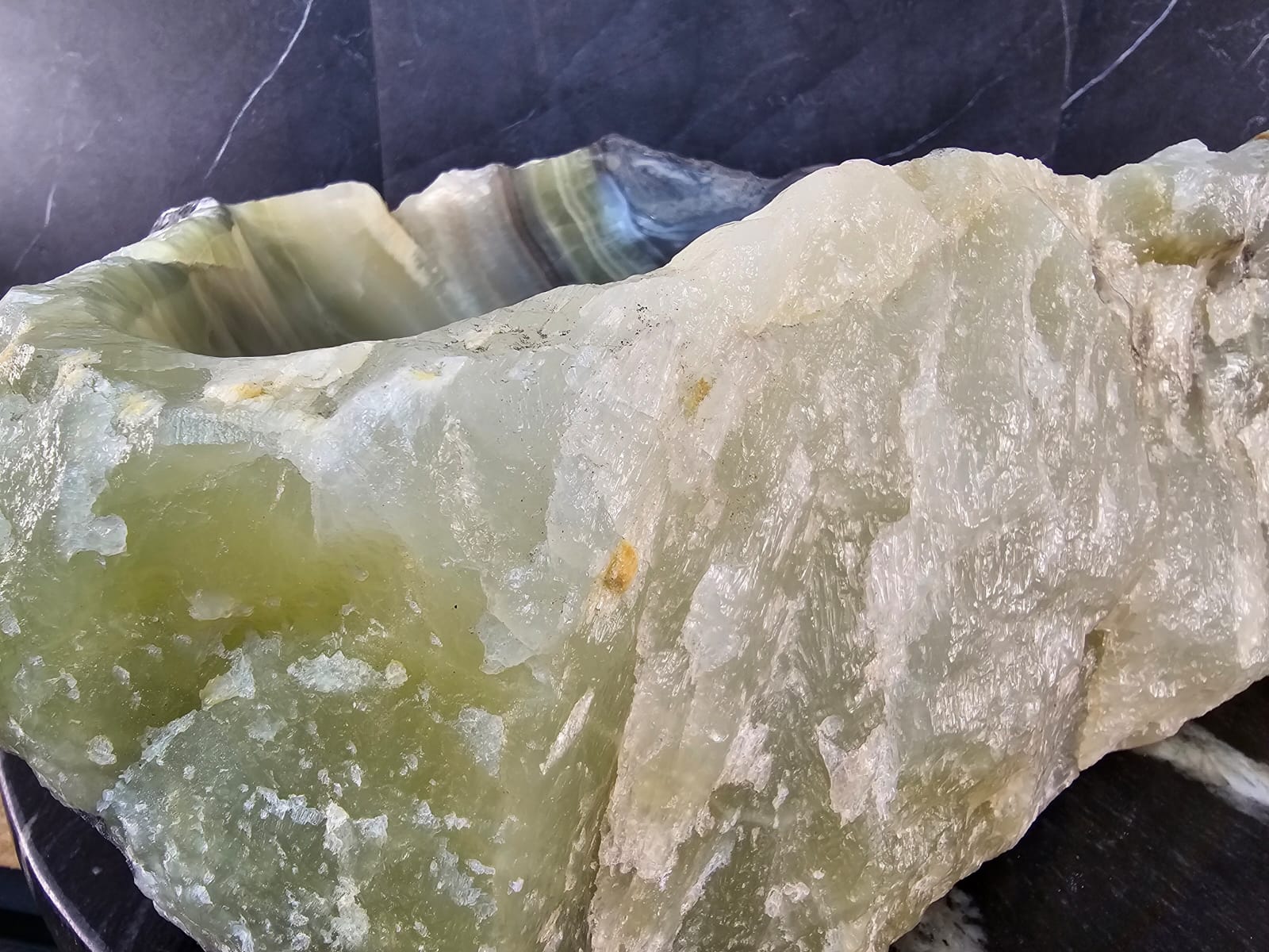 S29_03 Onyx Stone Vessel Bathroom Sink - 18 x 14.5 inch