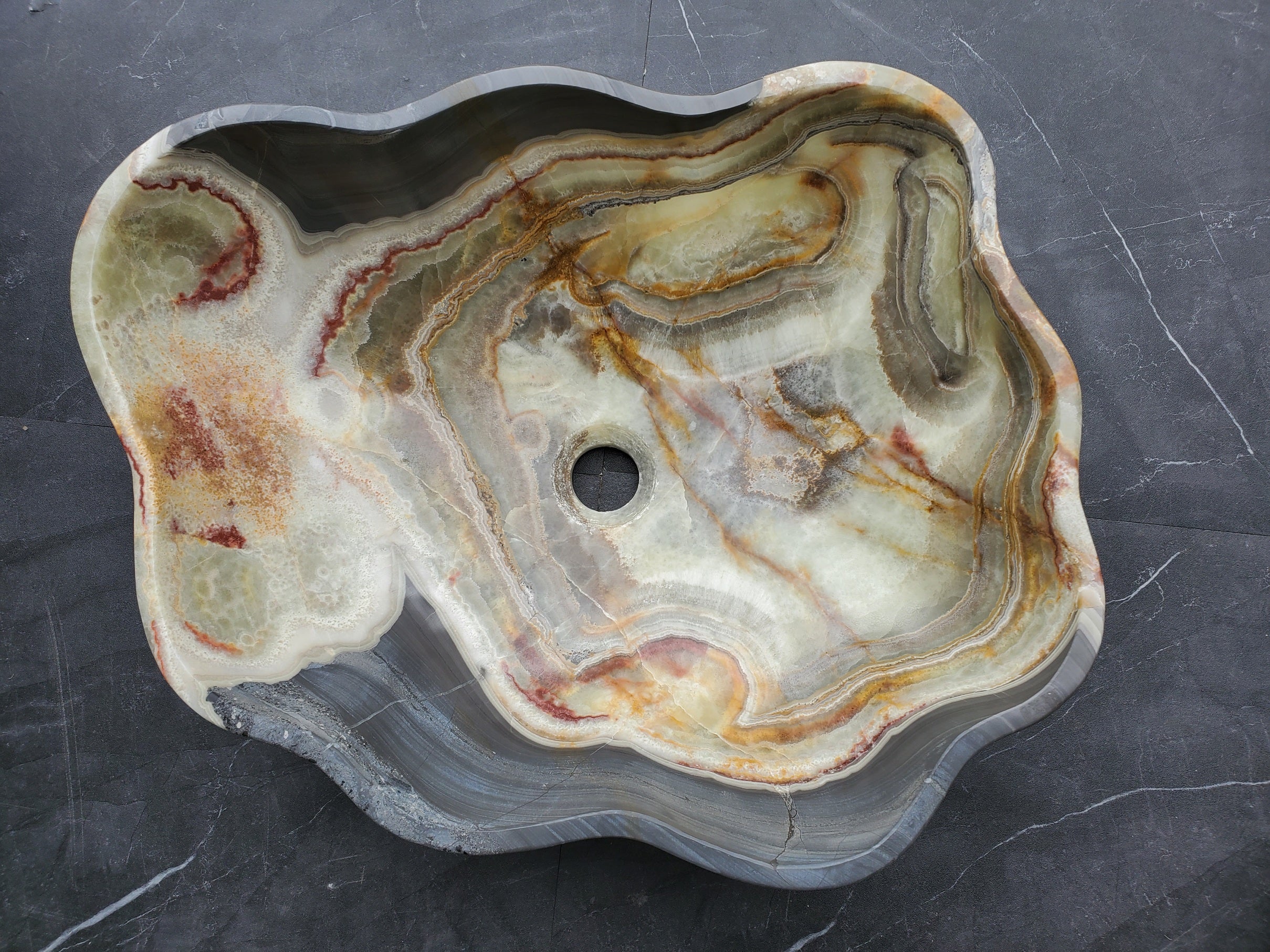 S31_01 Onyx Stone Vessel Bathroom Sink - 19 x 15 inch