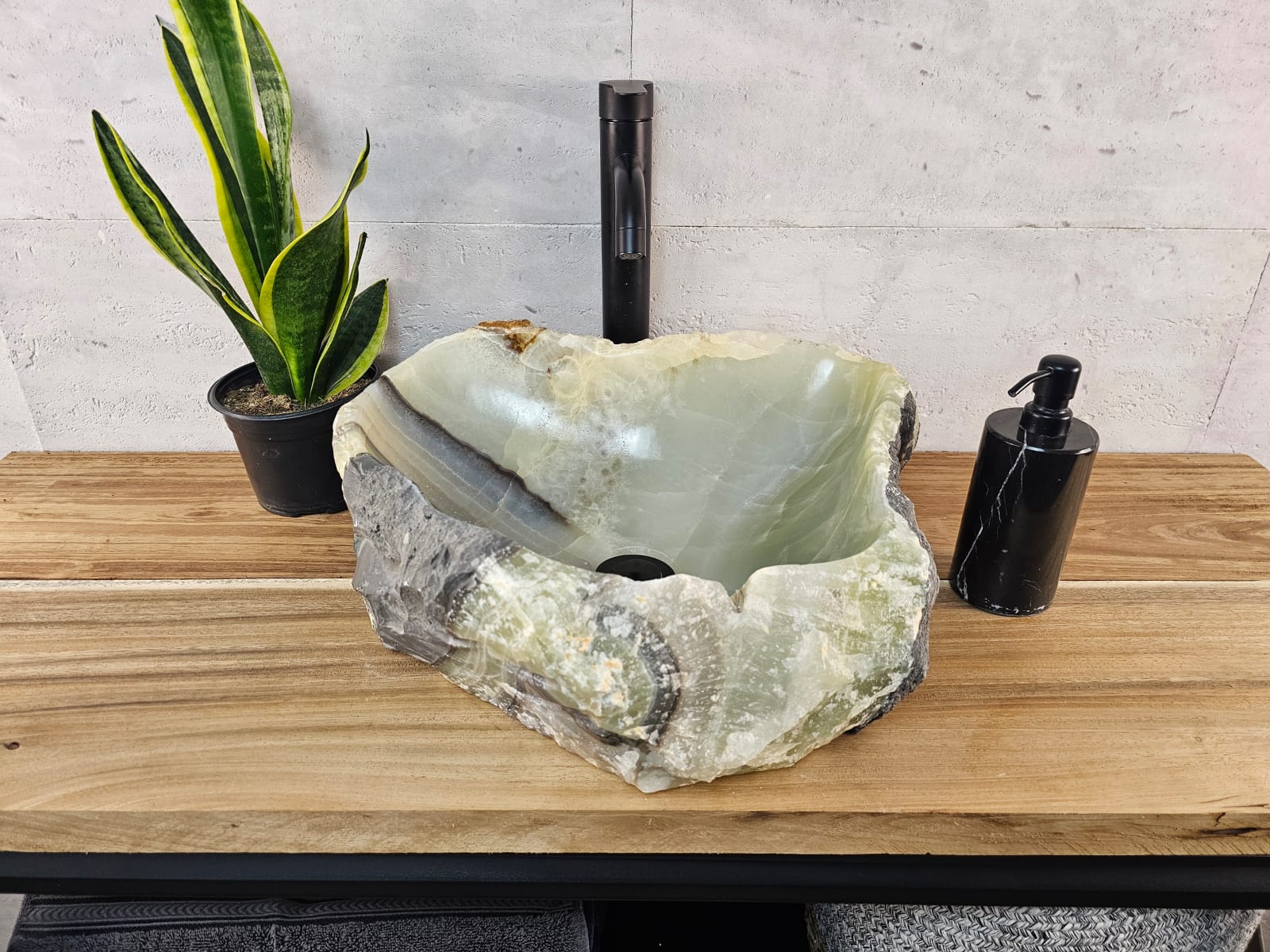 S29_03 Onyx Stone Vessel Bathroom Sink - 18 x 14.5 inch