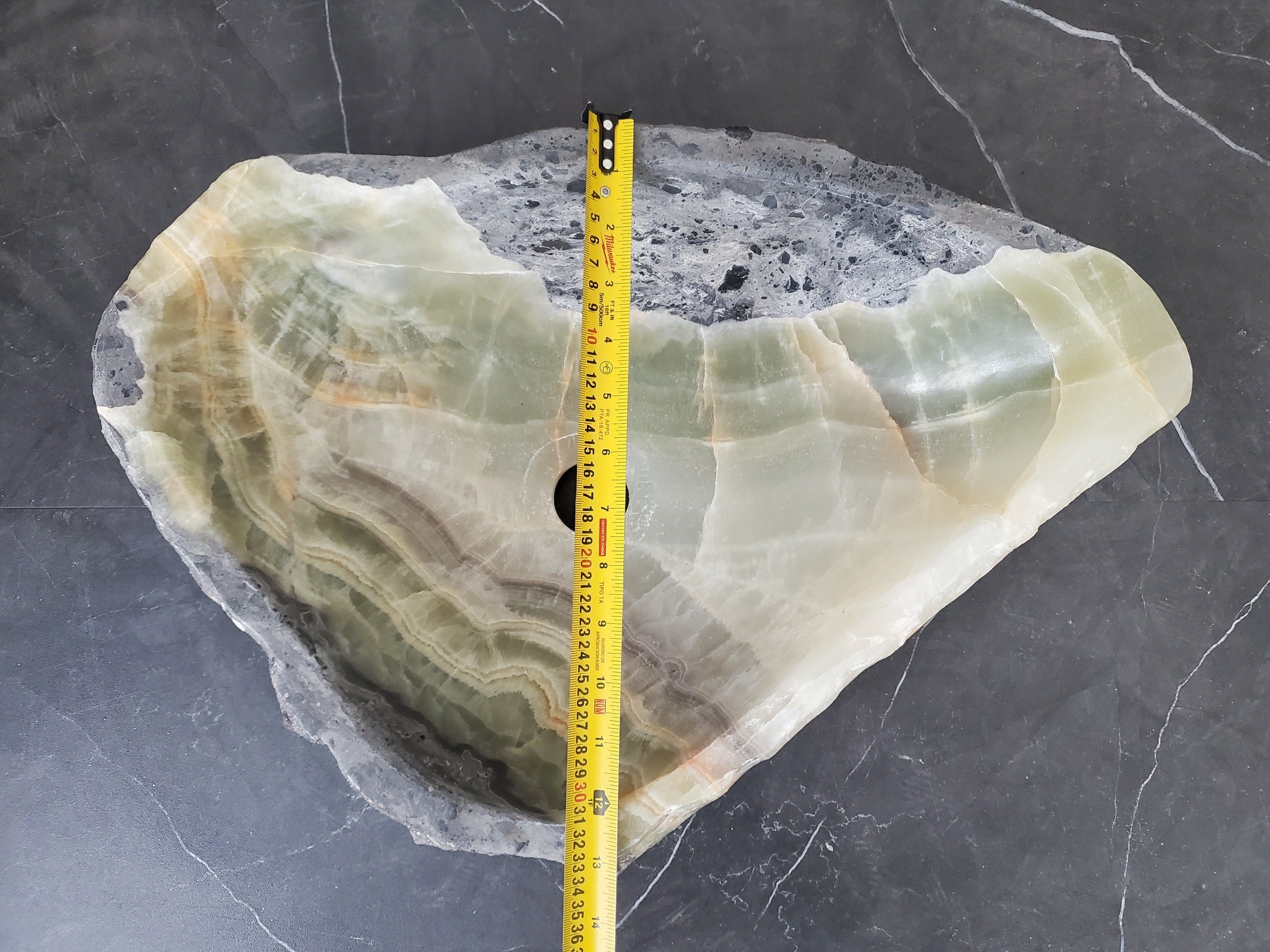 S26_11 Onyx Stone Vessel Bathroom Sink - 18 x 11 inch