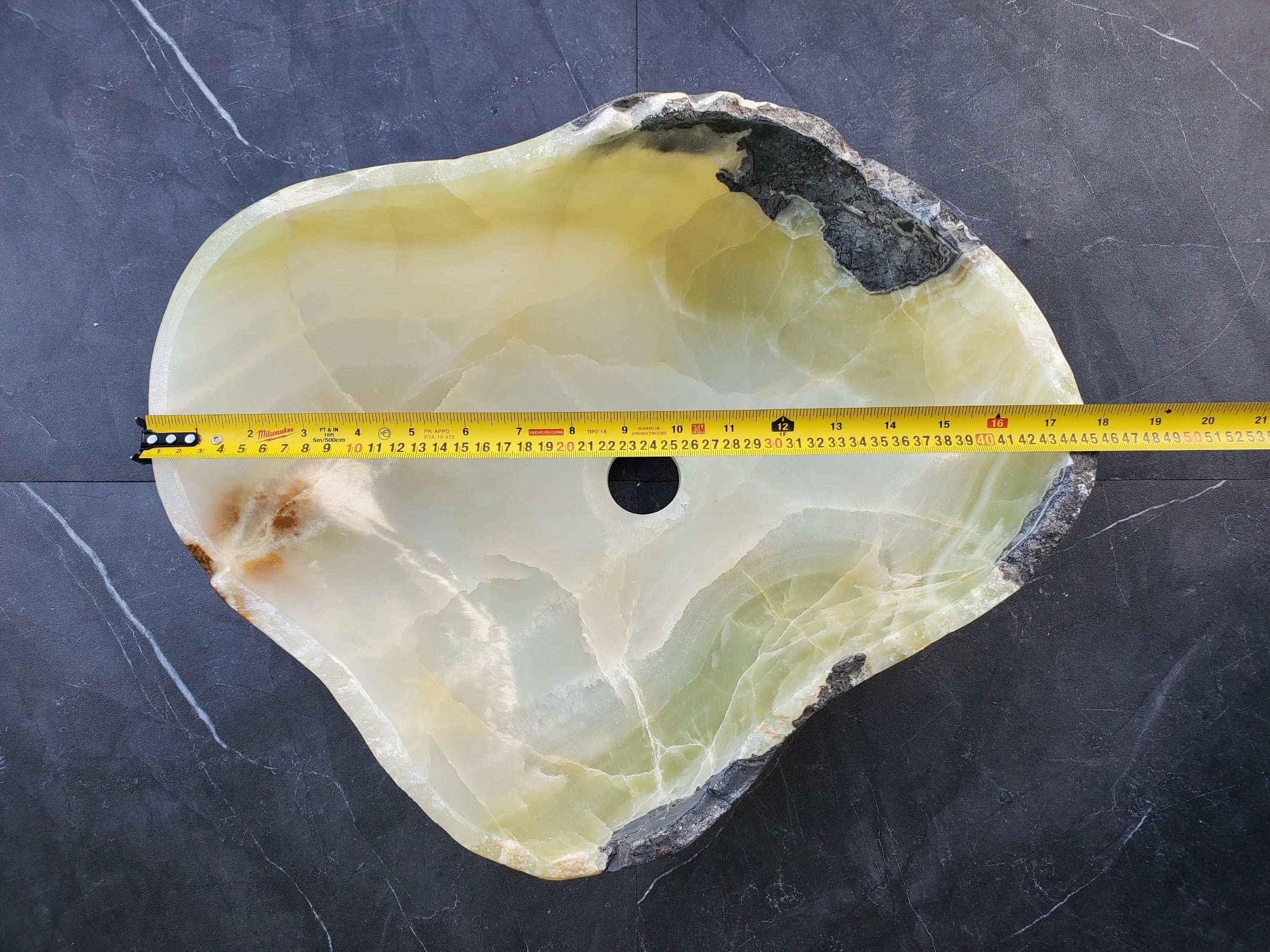S29_19 Onyx Stone Vessel Bathroom Sink - 18 x 15 inch