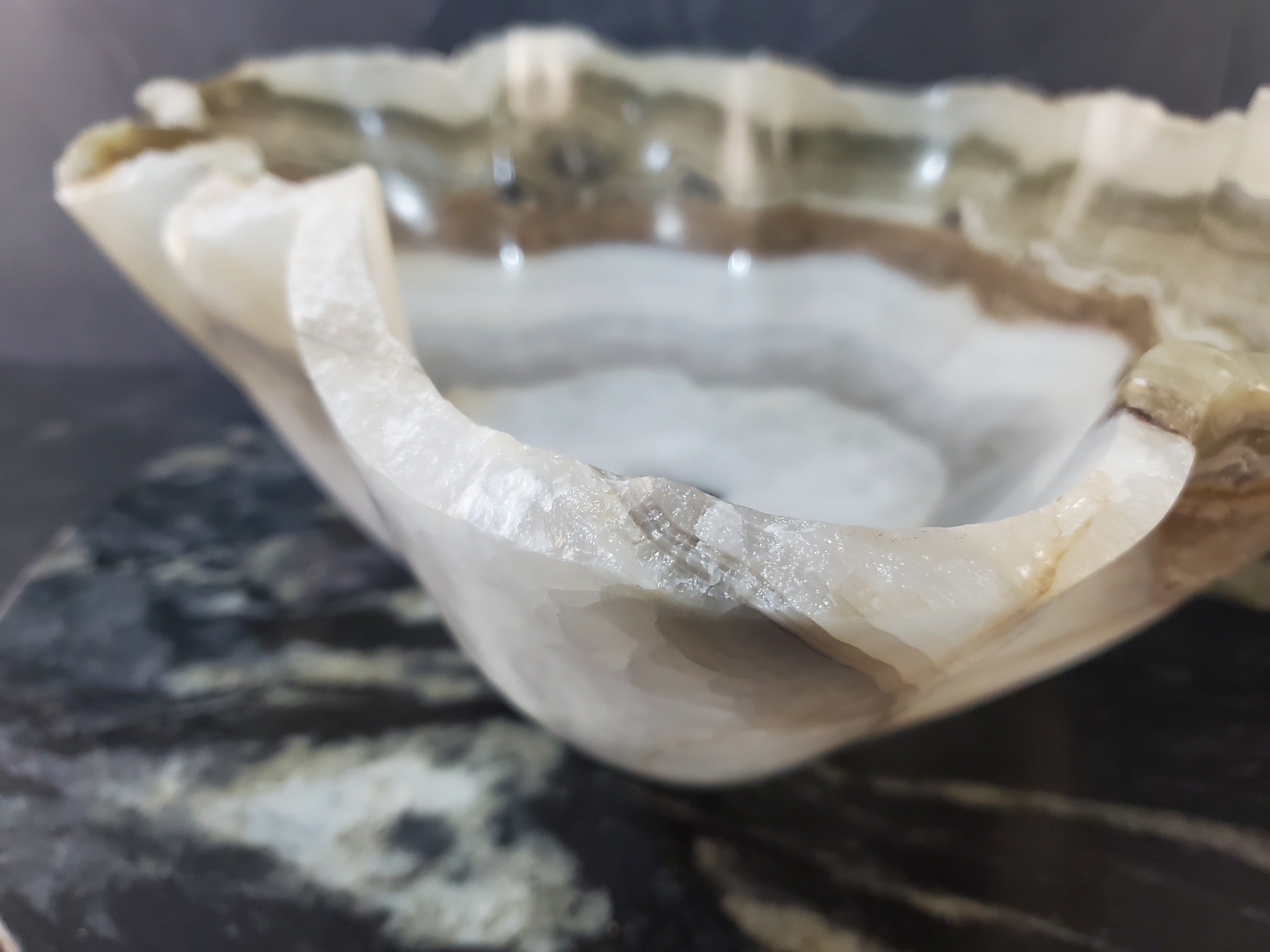 S27_19 Onyx Stone Bathroom Vessel Sink - 19.5 x 16 inch
