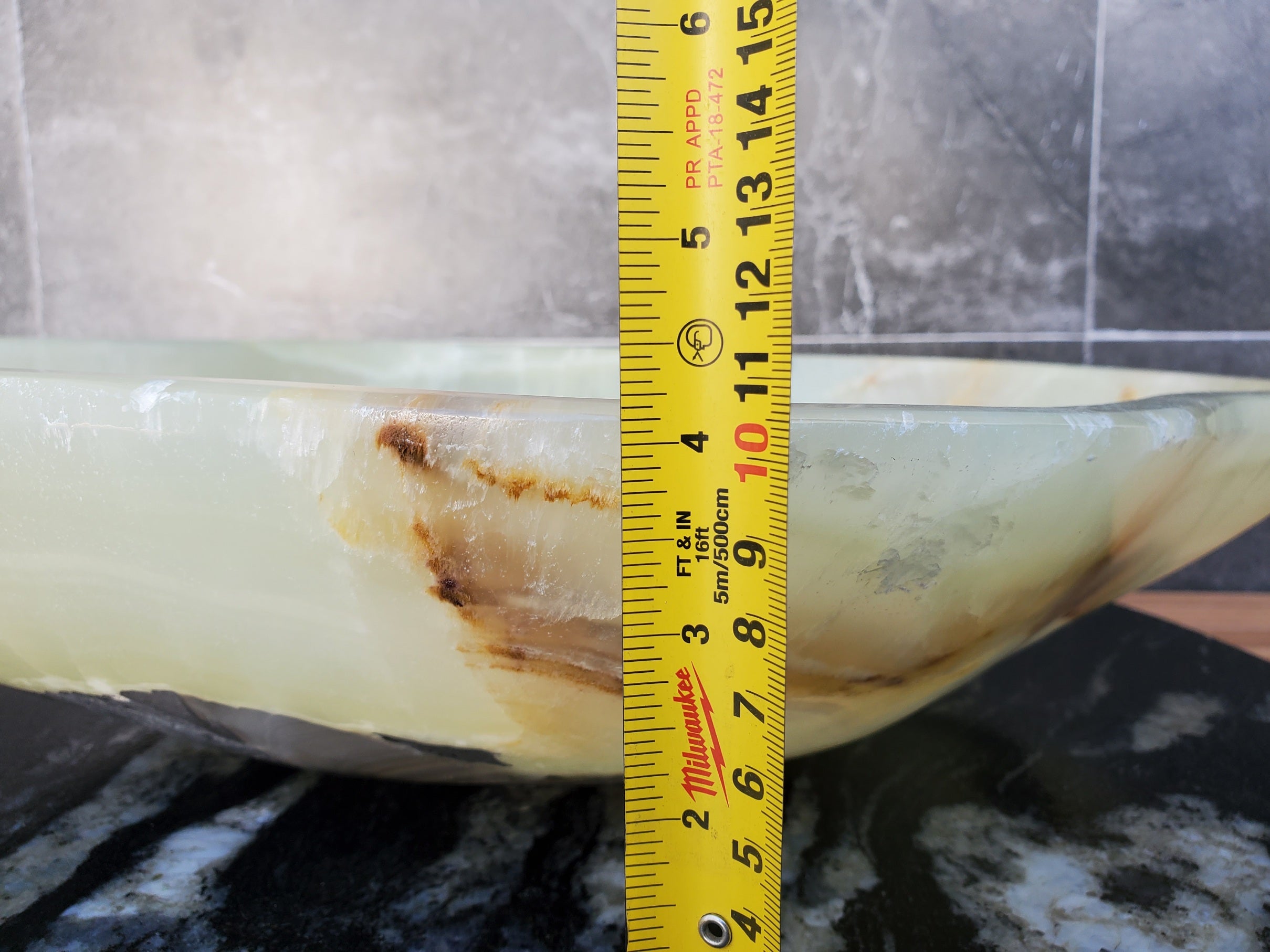 S30_02 Onyx Stone Vessel Bathroom Sink - 18.5 x 14 inch