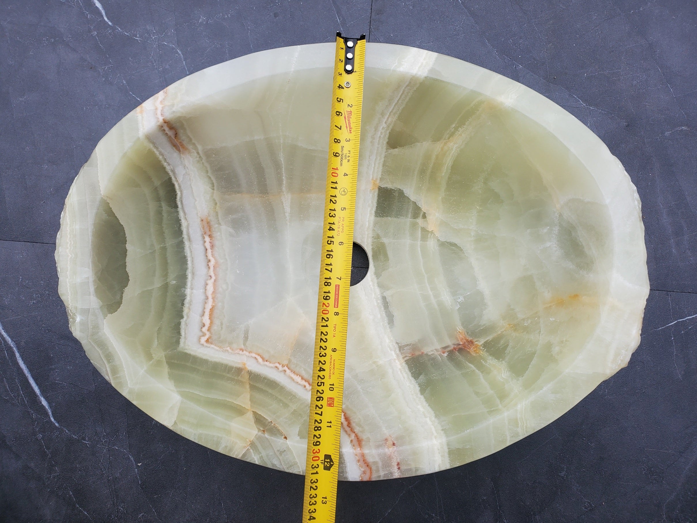 S30_04 Onyx Stone Vessel Bathroom Sink - 16 x 12.5 inch