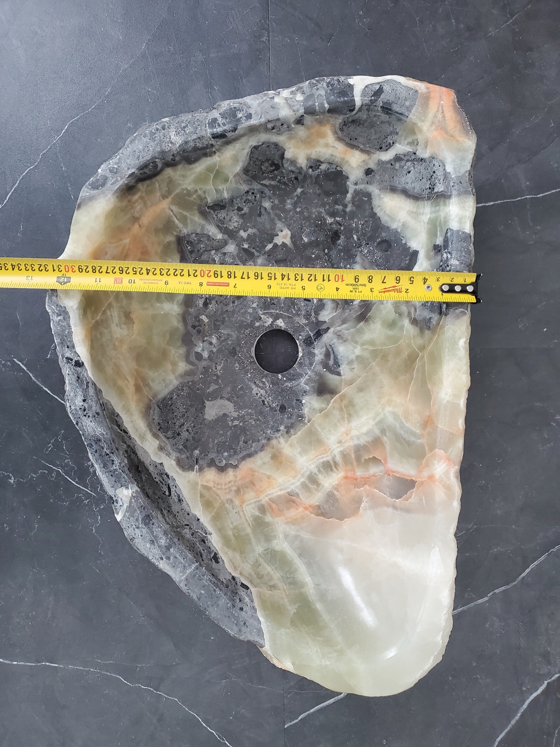 S26_08 Onyx Stone Vessel Bathroom Sink - 18.5 x 12.5 inch