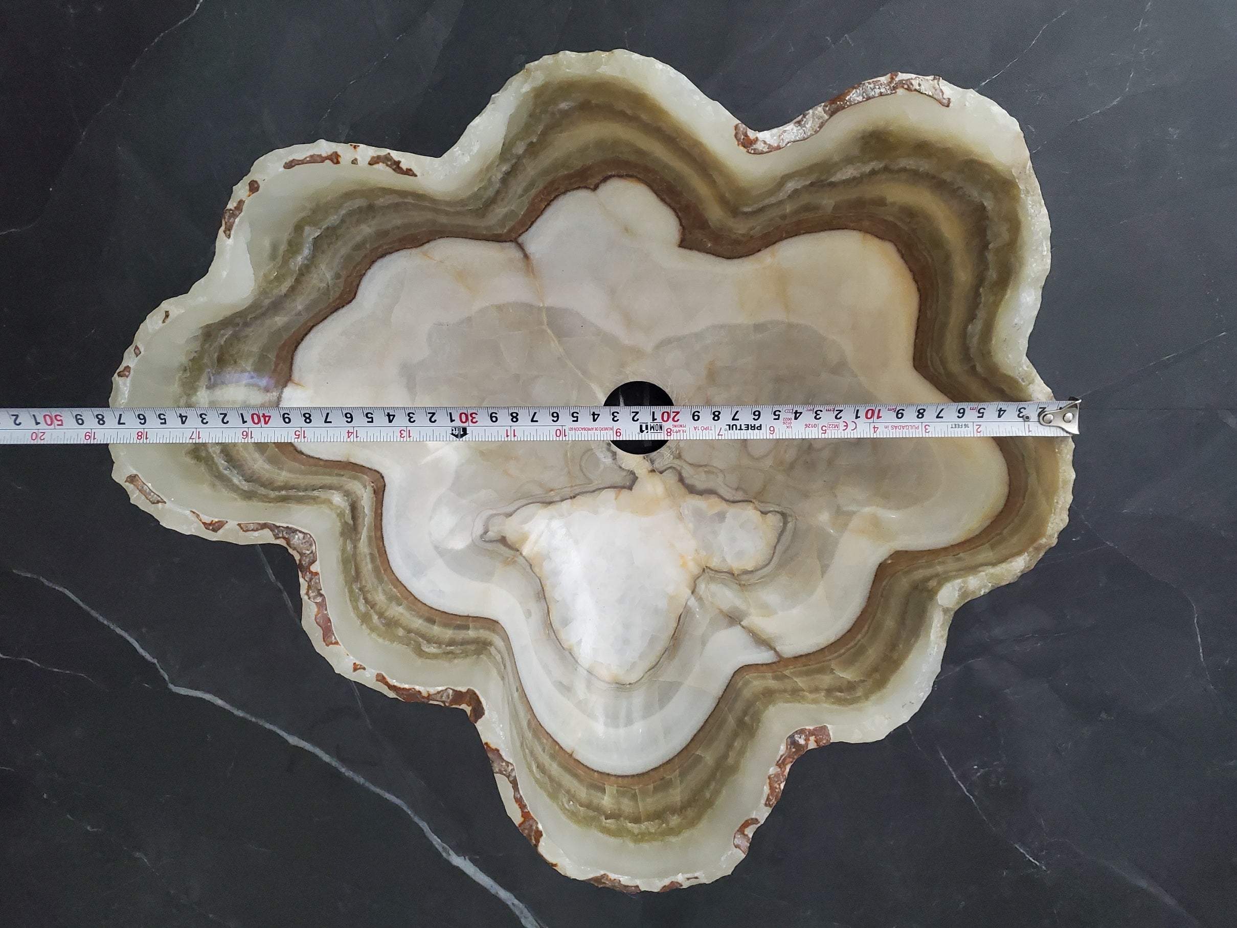 S27_20 Onyx Stone Bathroom Vessel Sink - 19 x 16 inch