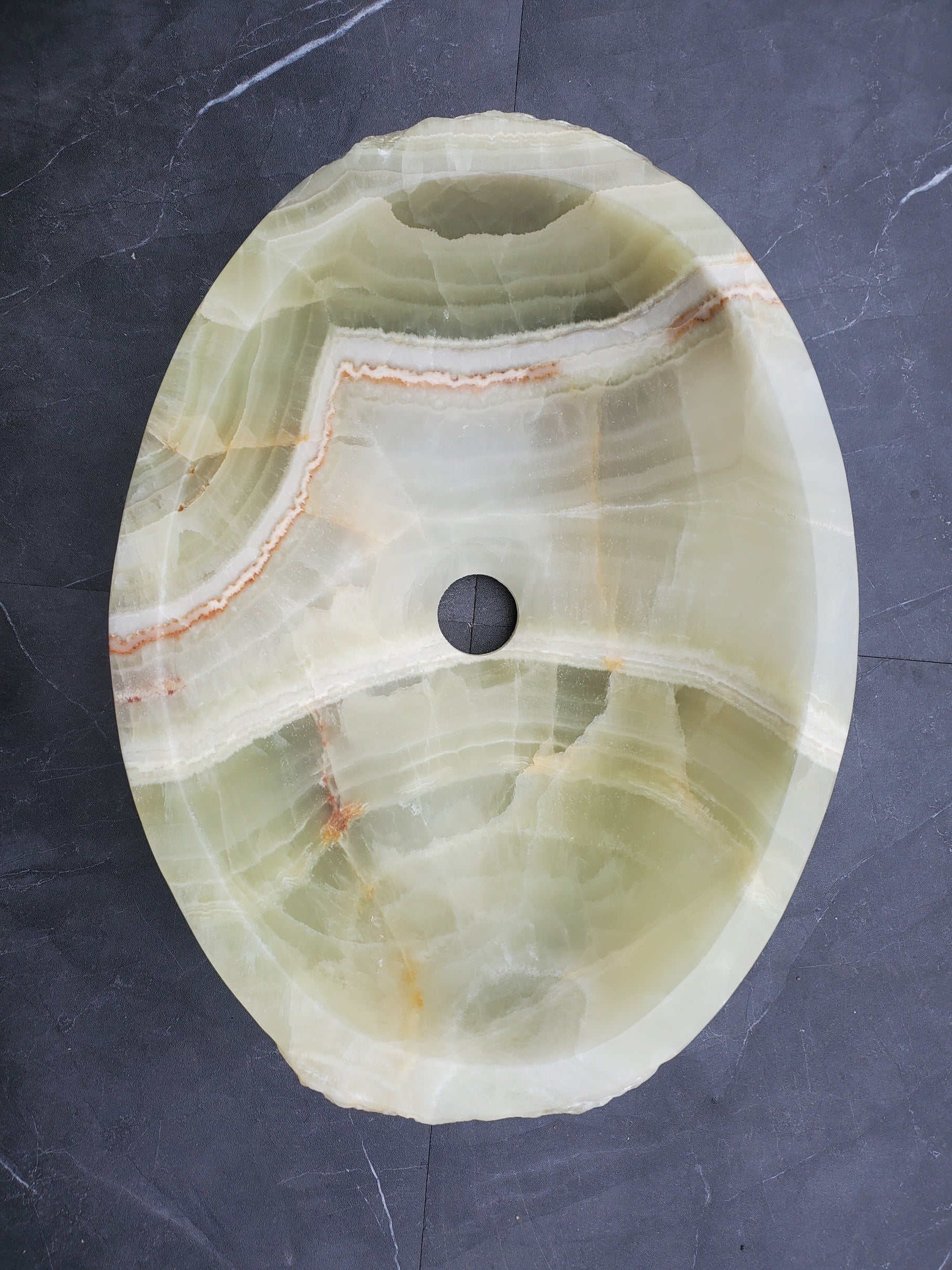 S30_04 Onyx Stone Vessel Bathroom Sink - 16 x 12.5 inch
