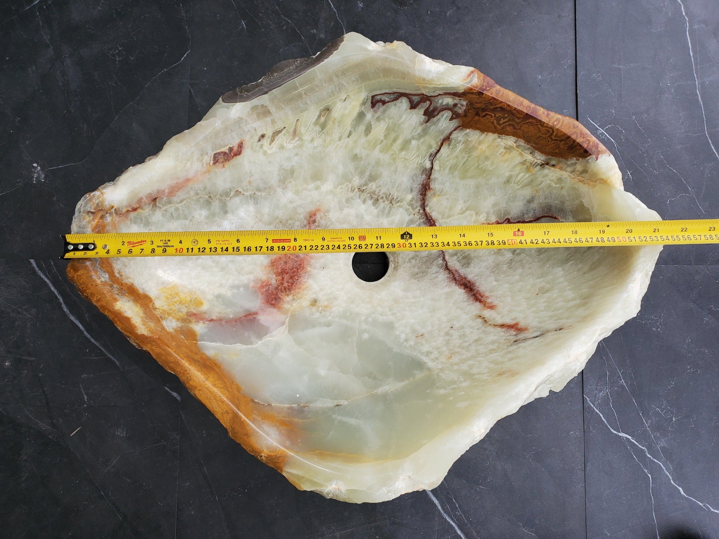 S30_28 Onyx Stone Vessel Bathroom Sink - 21 x 17 inch