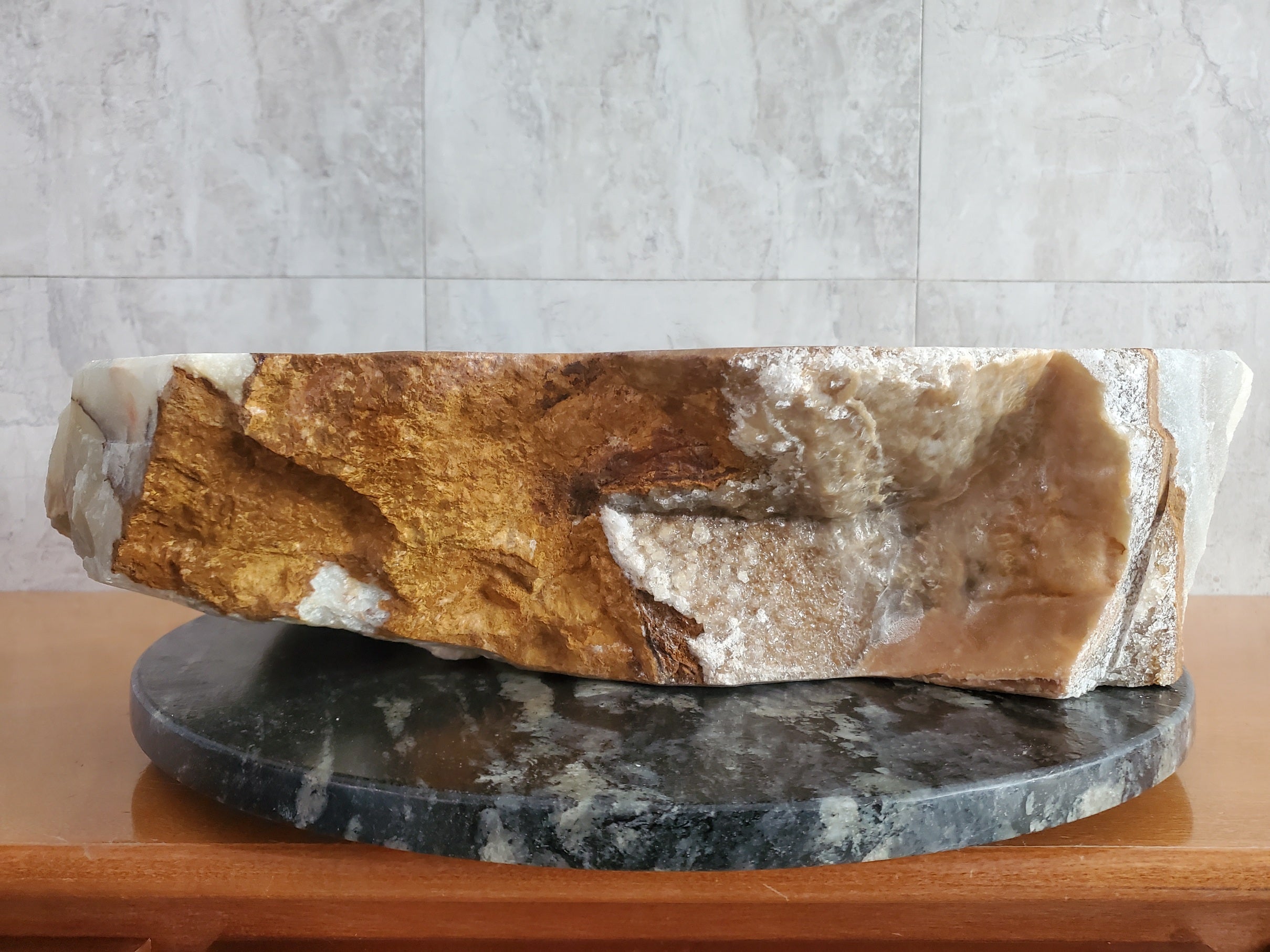 S23_26 Onyx Stone Vessel Bathroom Sink- 19 x 16 inch