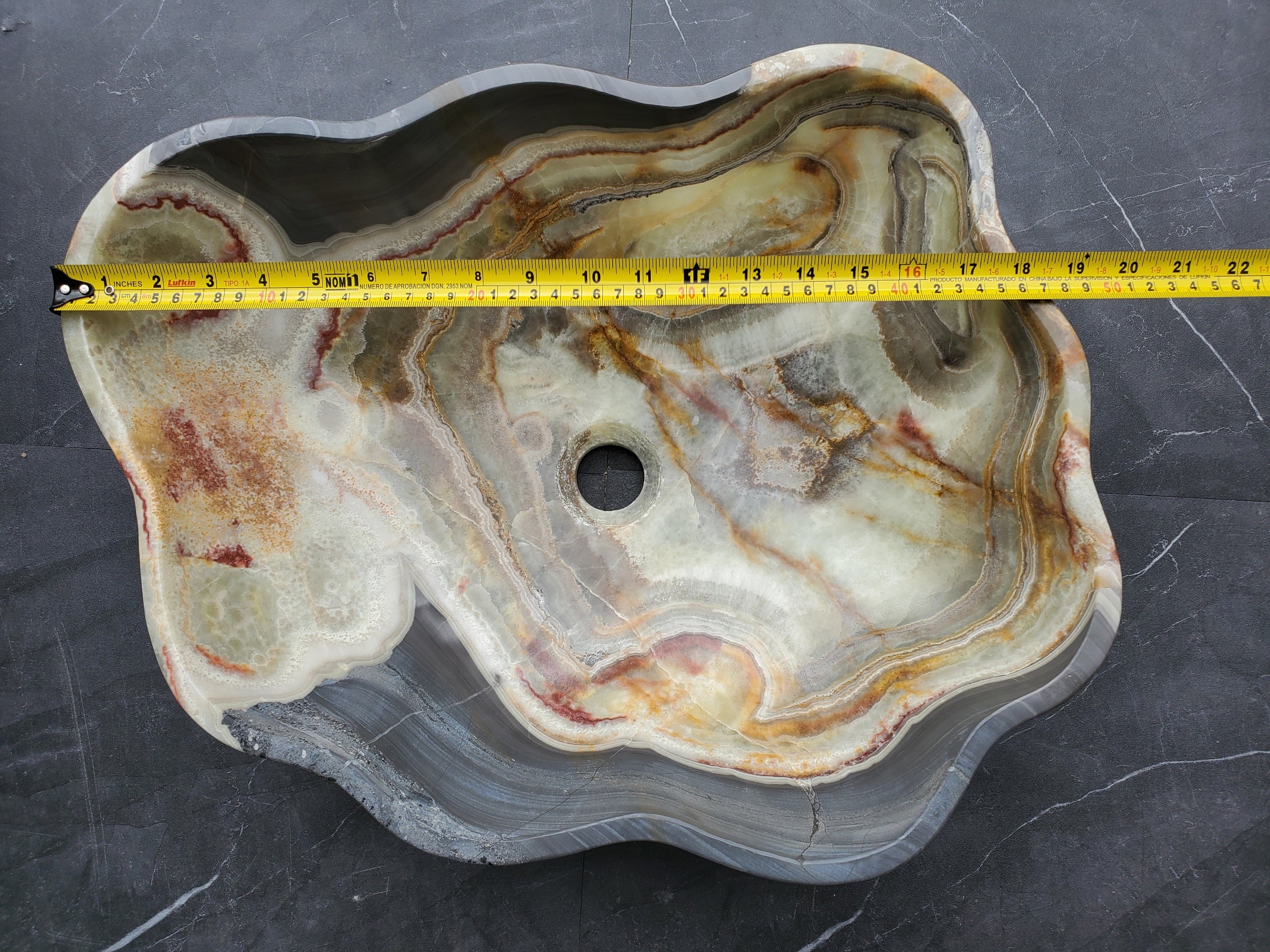 S31_01 Onyx Stone Vessel Bathroom Sink - 19 x 15 inch