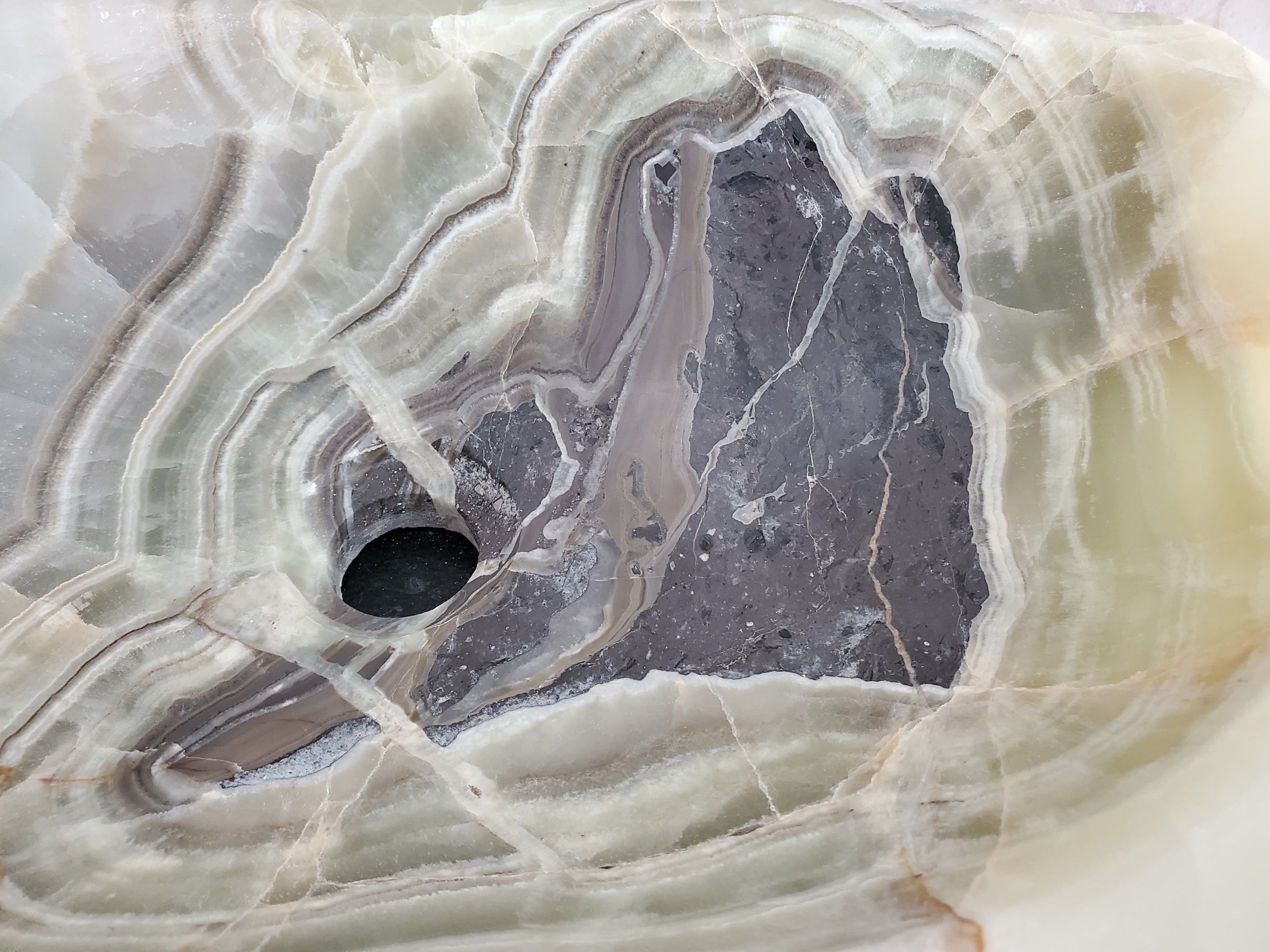 S23_23 Onyx Stone Vessel Bathroom Sink - 20 x 12.5 inch