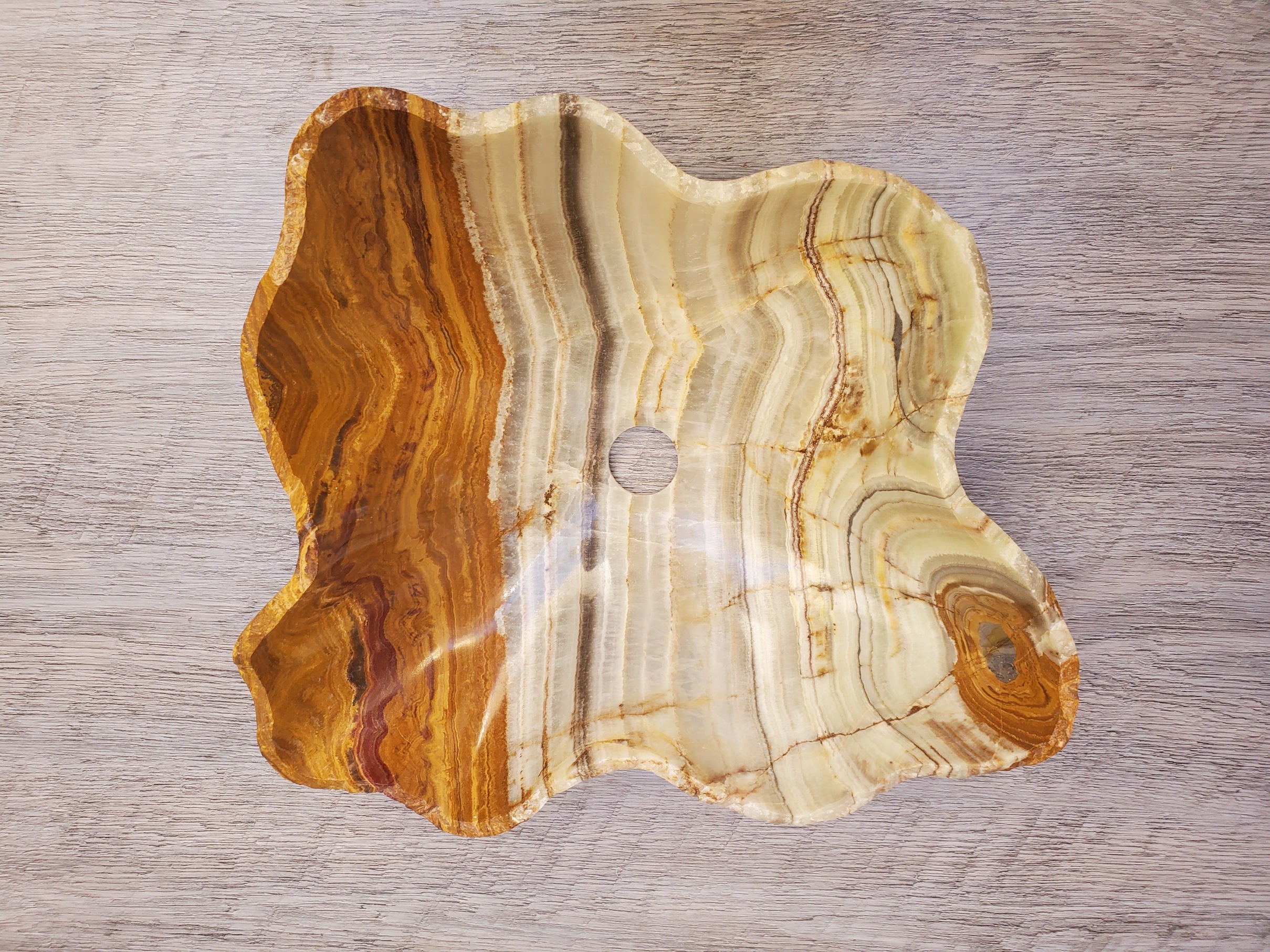S23_18 Onyx Stone Vessel Bathroom Sink - 18 x 13 inch
