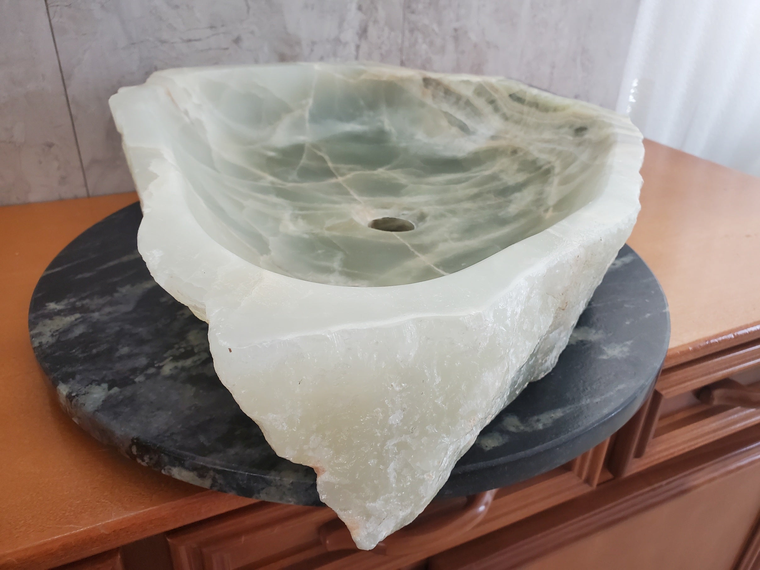 S23_32 Onyx Stone Vessel Bathroom Sink - 23 x 18 inch