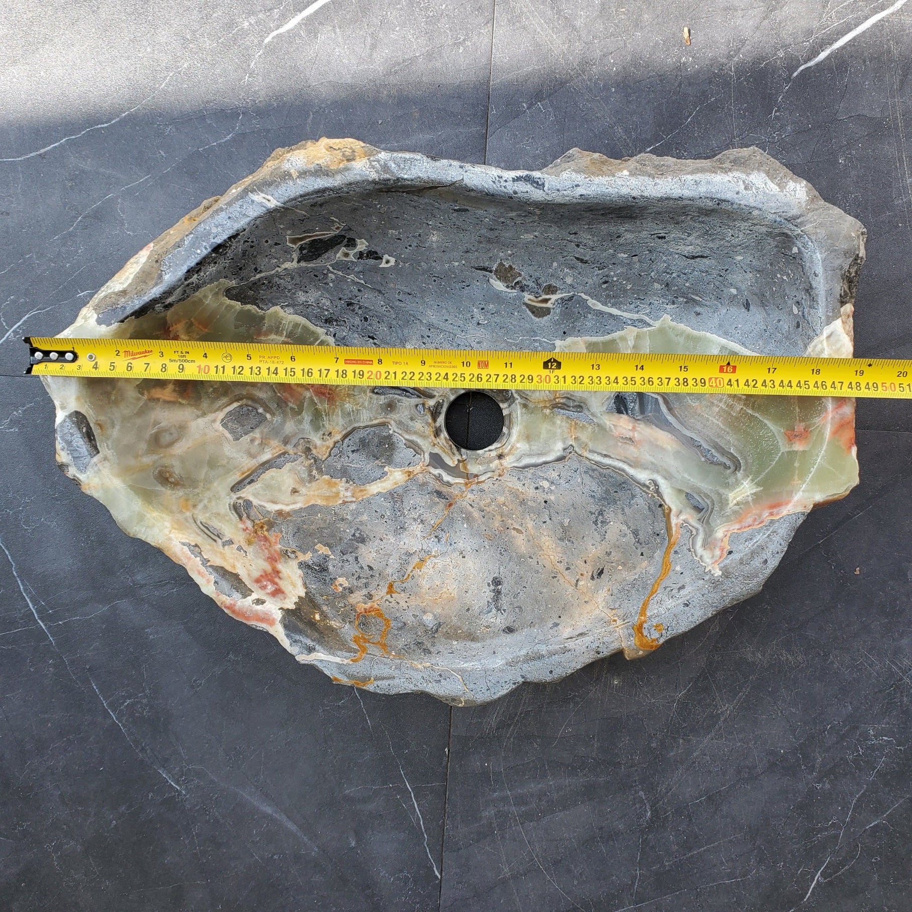 S30_22 Onyx Stone Vessel Bathroom Sink