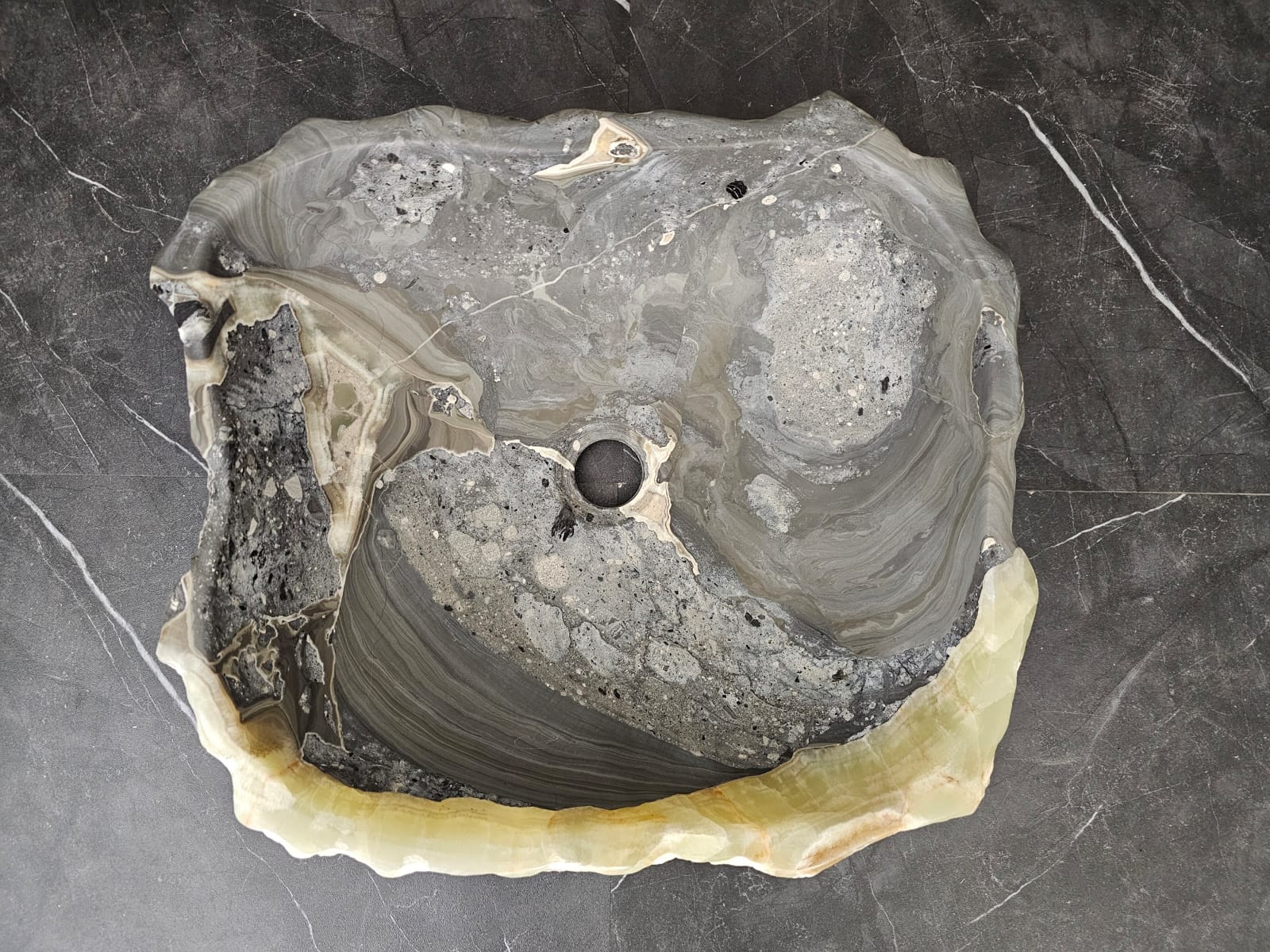 S29_05 Natural Stone Vessel Bathroom Sink - 16 x 14 inch