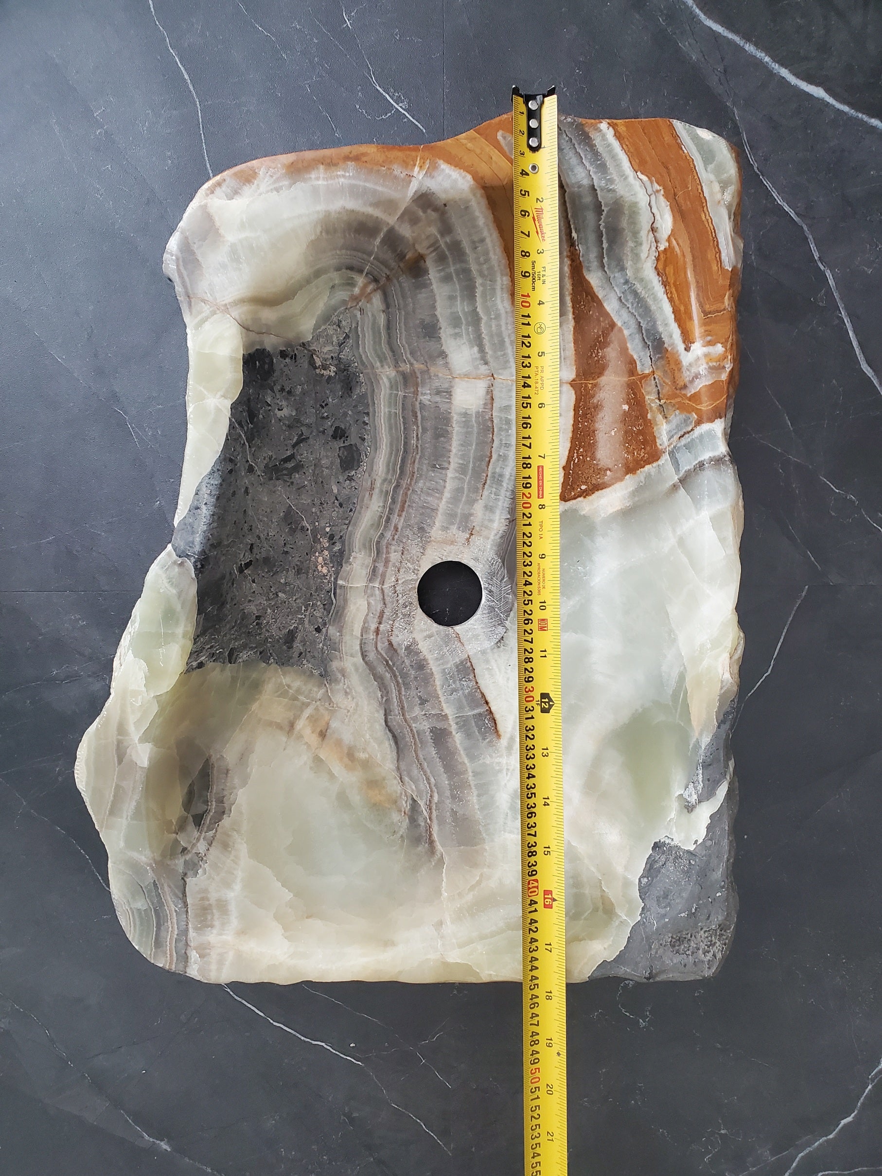 S25_15 Onyx Stone Vessel Bathroom Sink