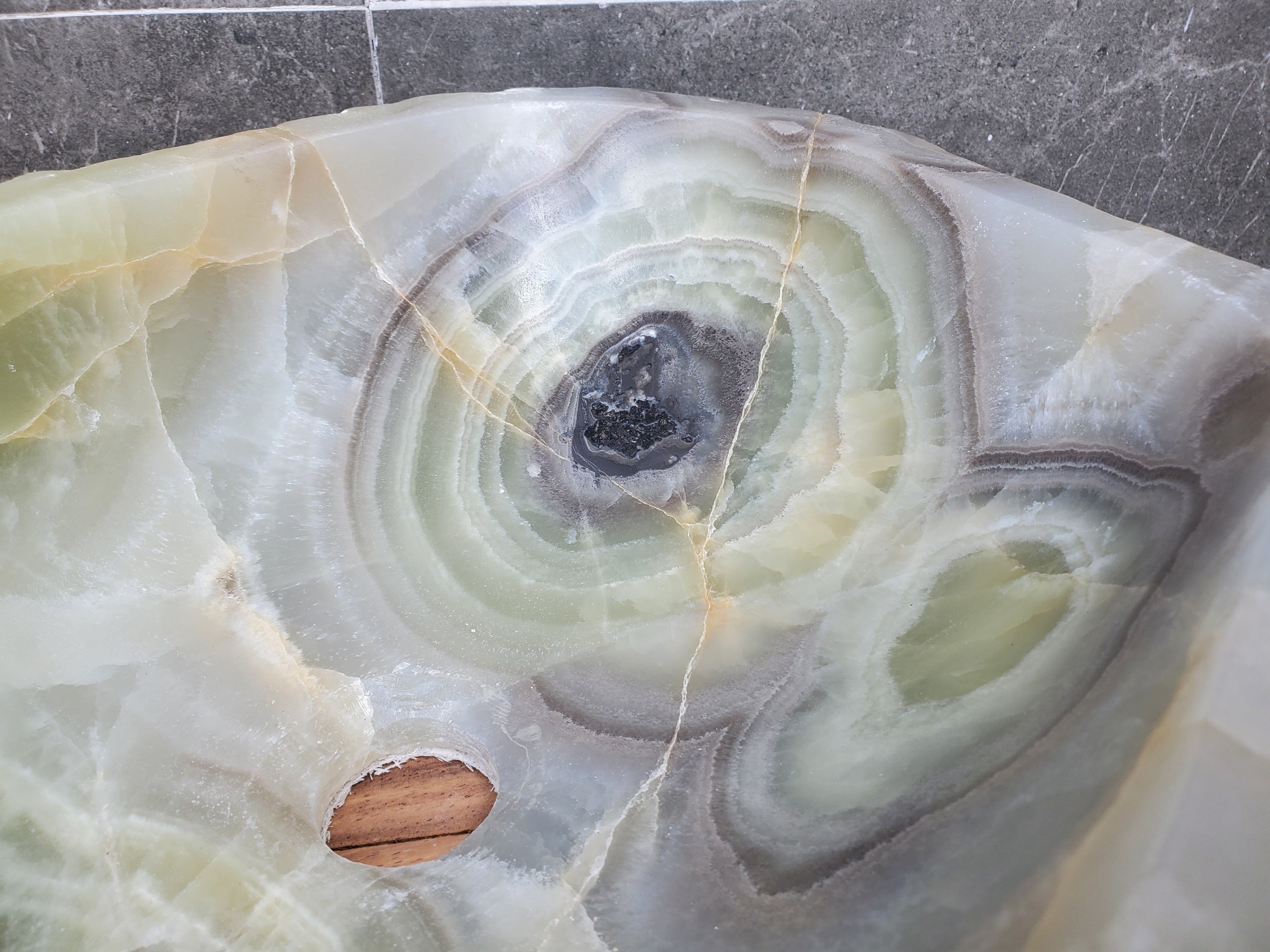 S29_32 Onyx Stone Vessel Bathroom Sink