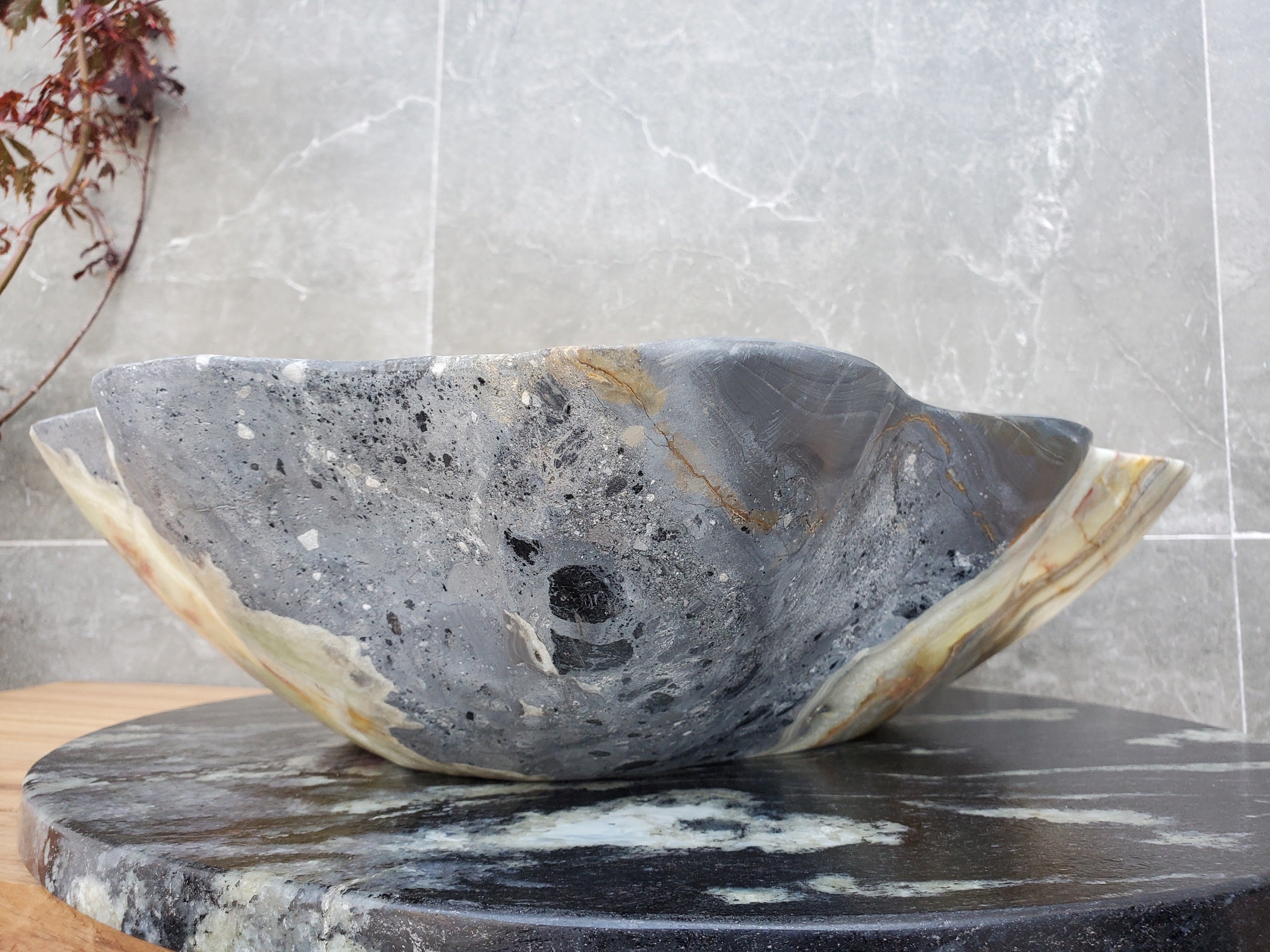 S30_18 Onyx Stone Vessel Bathroom Sink - 19 x 14 inch