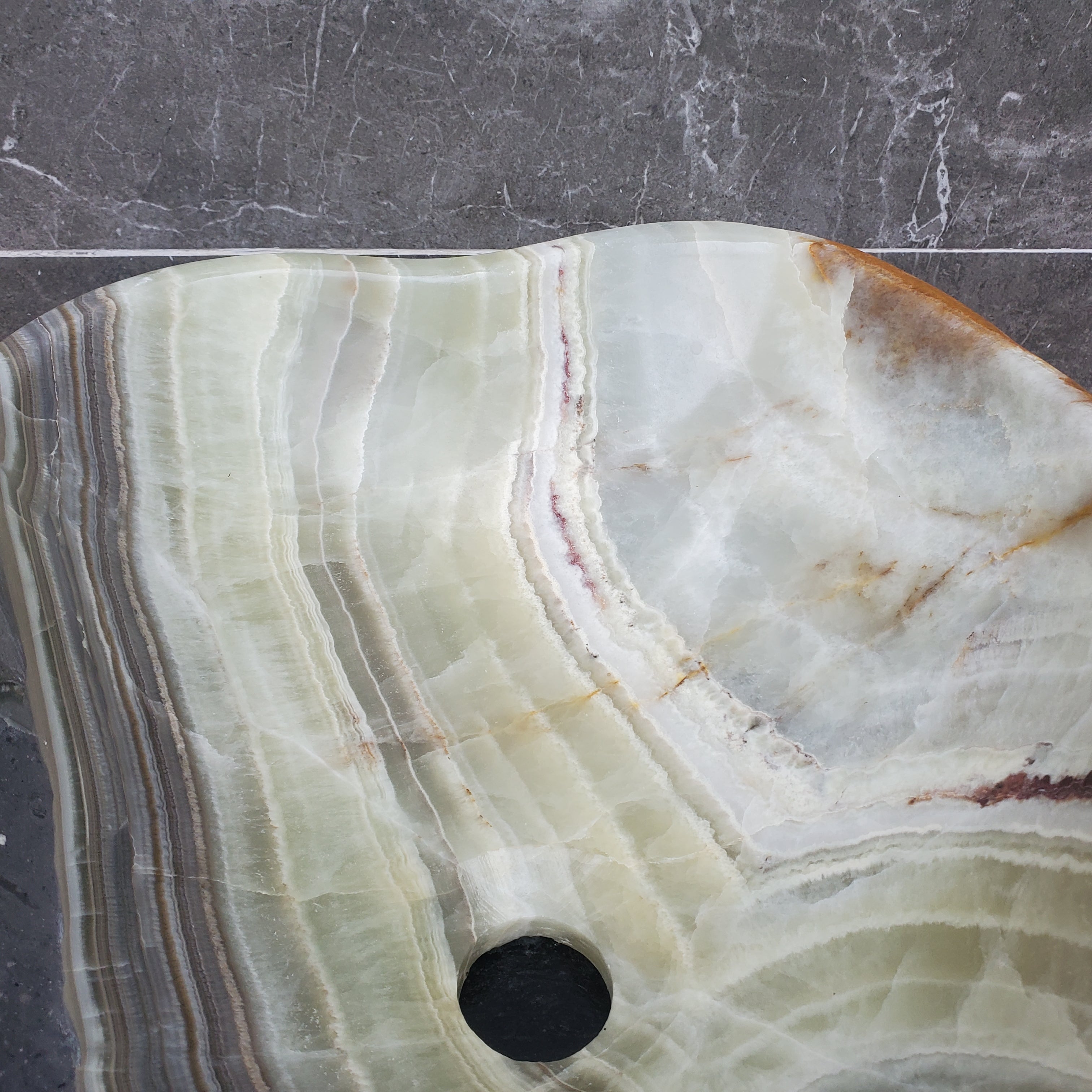 S30_03 Onyx Stone Vessel Bathroom Sink - 19 x 13.5 inch