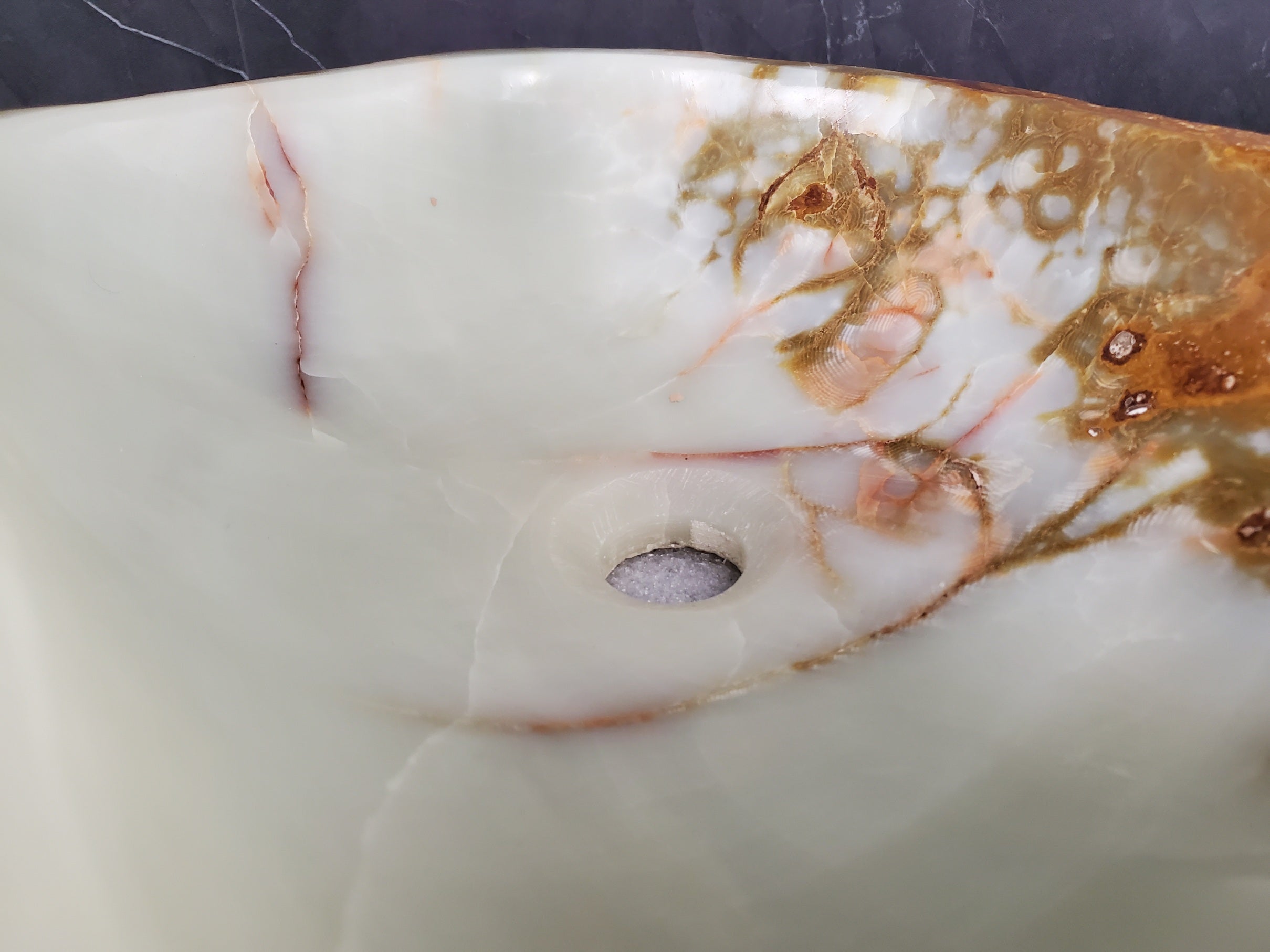 S25_26 Onyx Stone Vessel Bathroom Sink - 17.5 x 14 inch