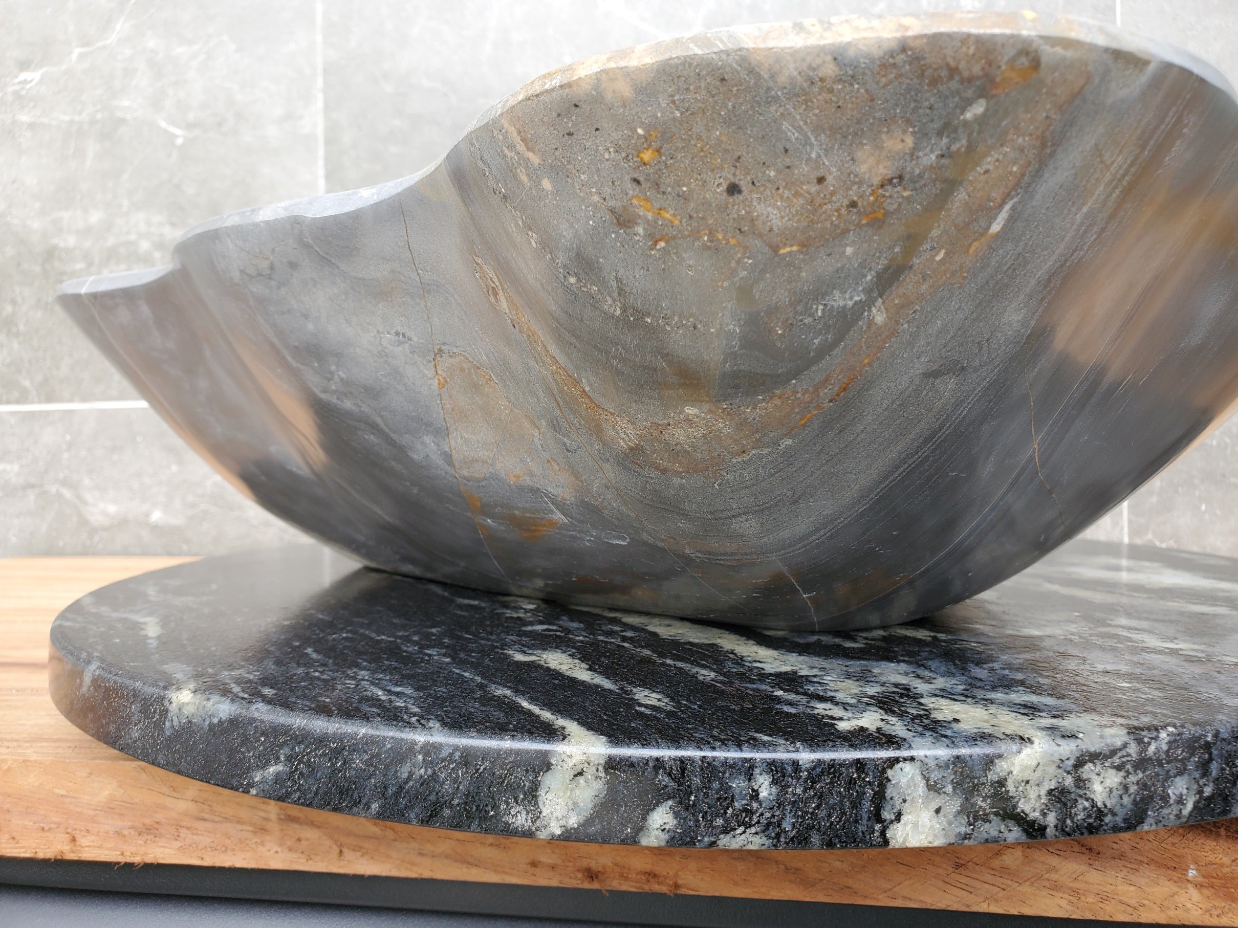 S30_33 Onyx Stone Vessel Bathroom Sink - 20.5 x 16 inch