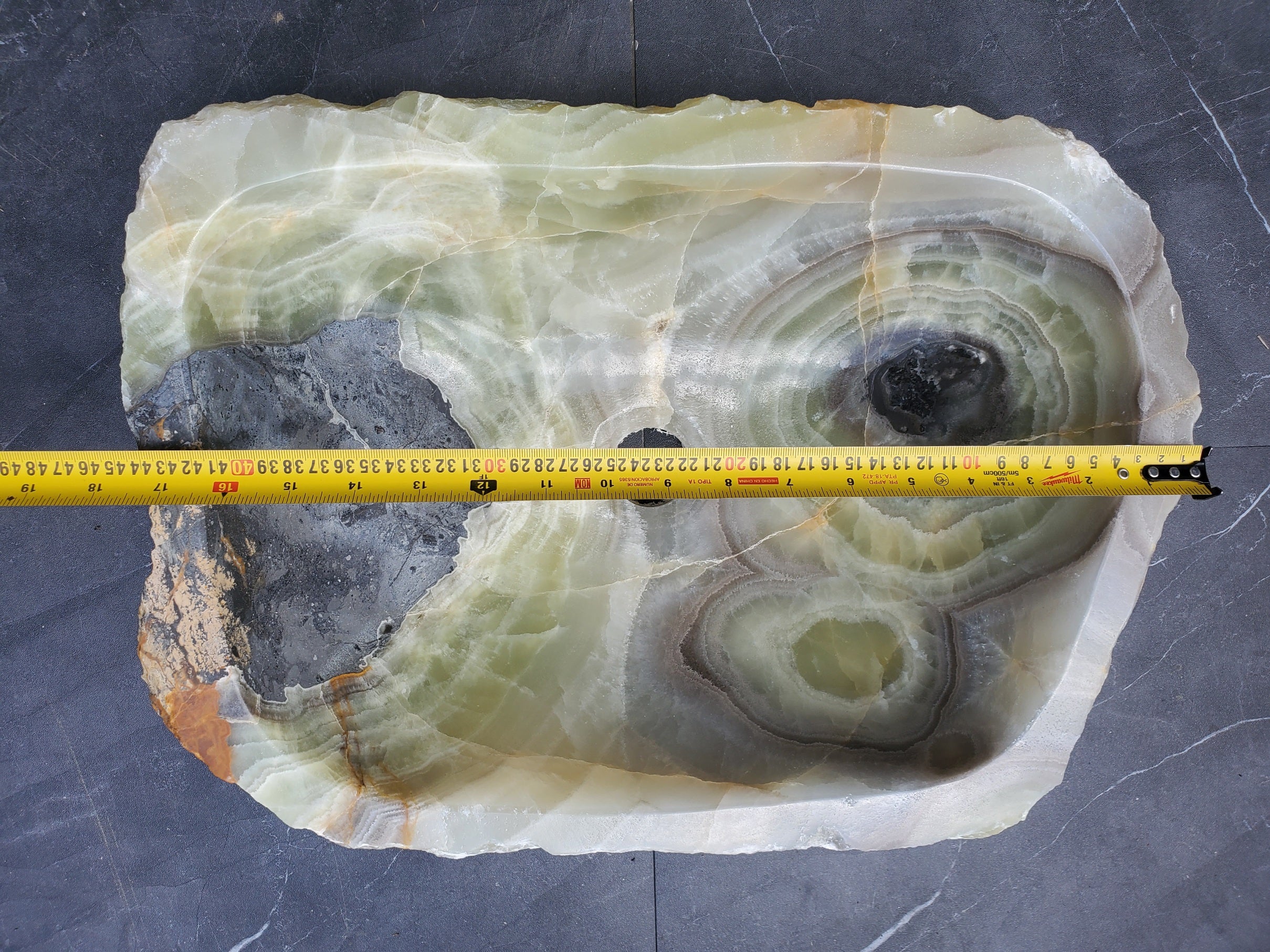 S29_32 Onyx Stone Vessel Bathroom Sink