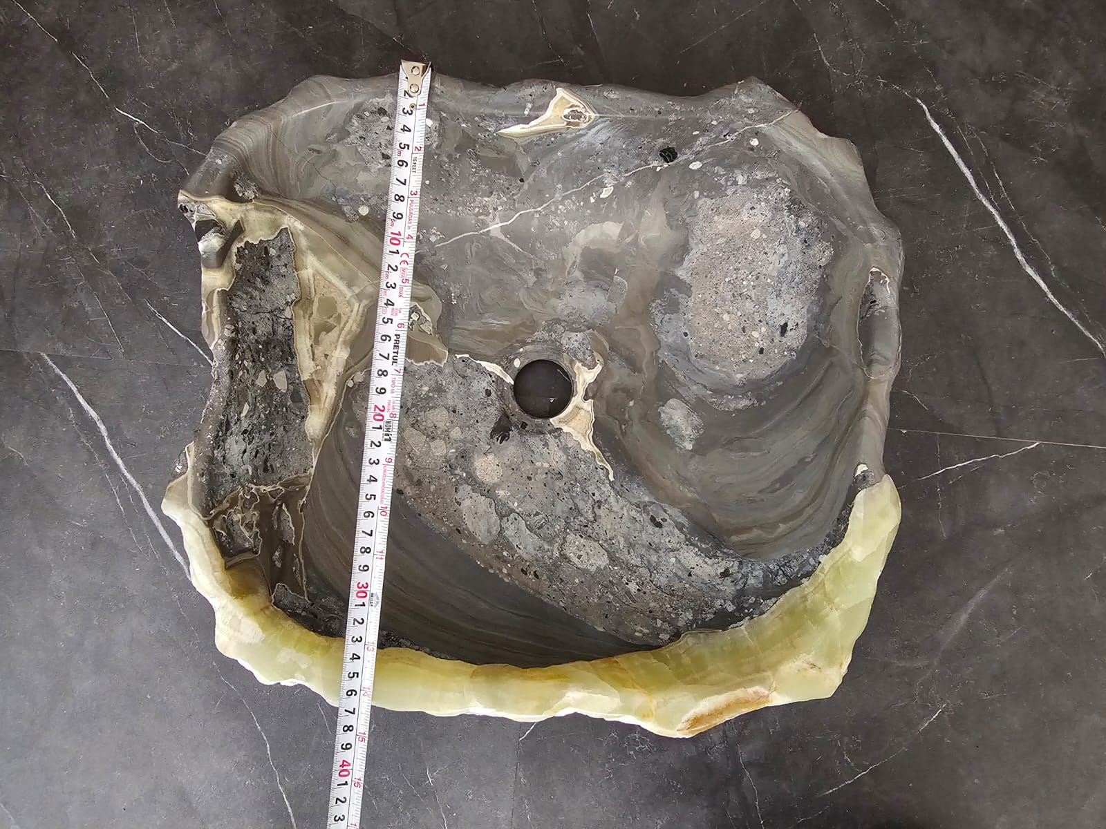 S29_05 Natural Stone Vessel Bathroom Sink - 16 x 14 inch