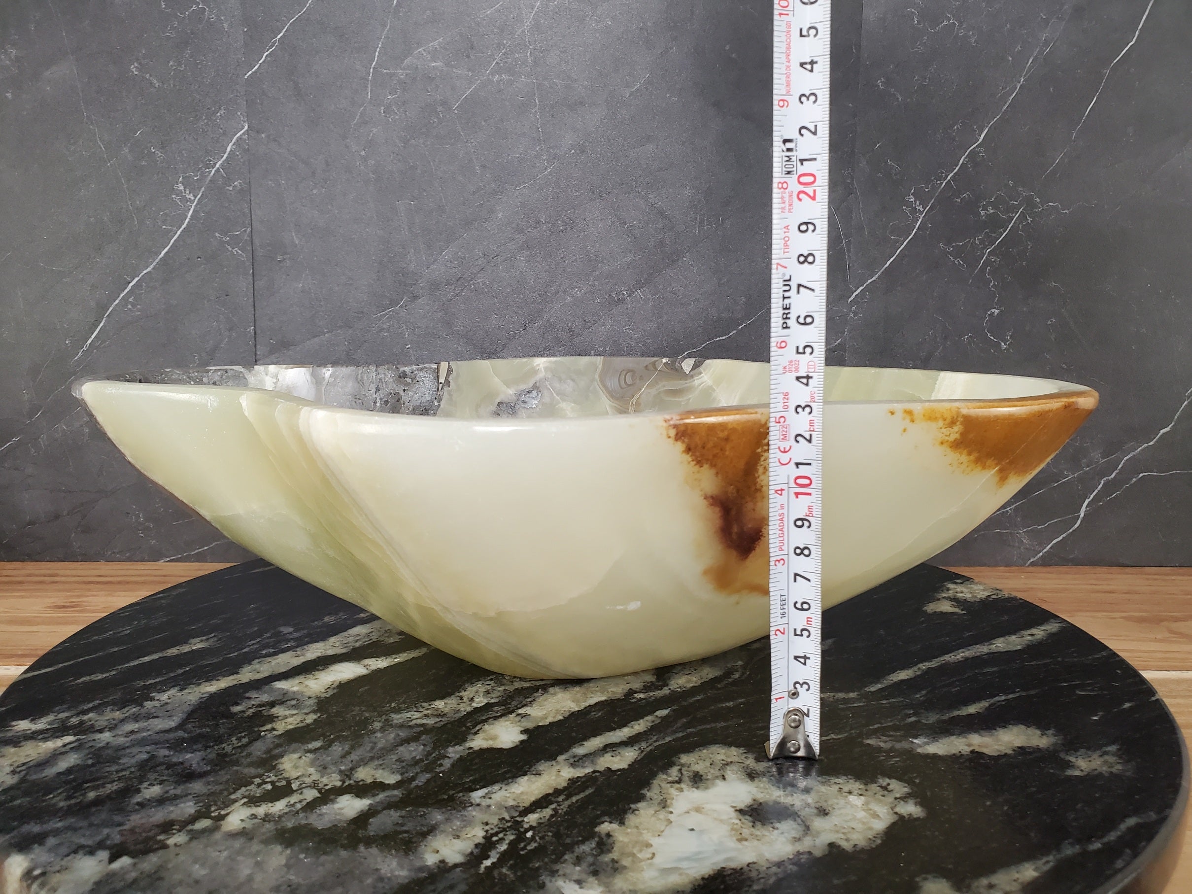 S28_08 Onyx Stone Vessel Bathroom Sink - 19 x 15.5 inch