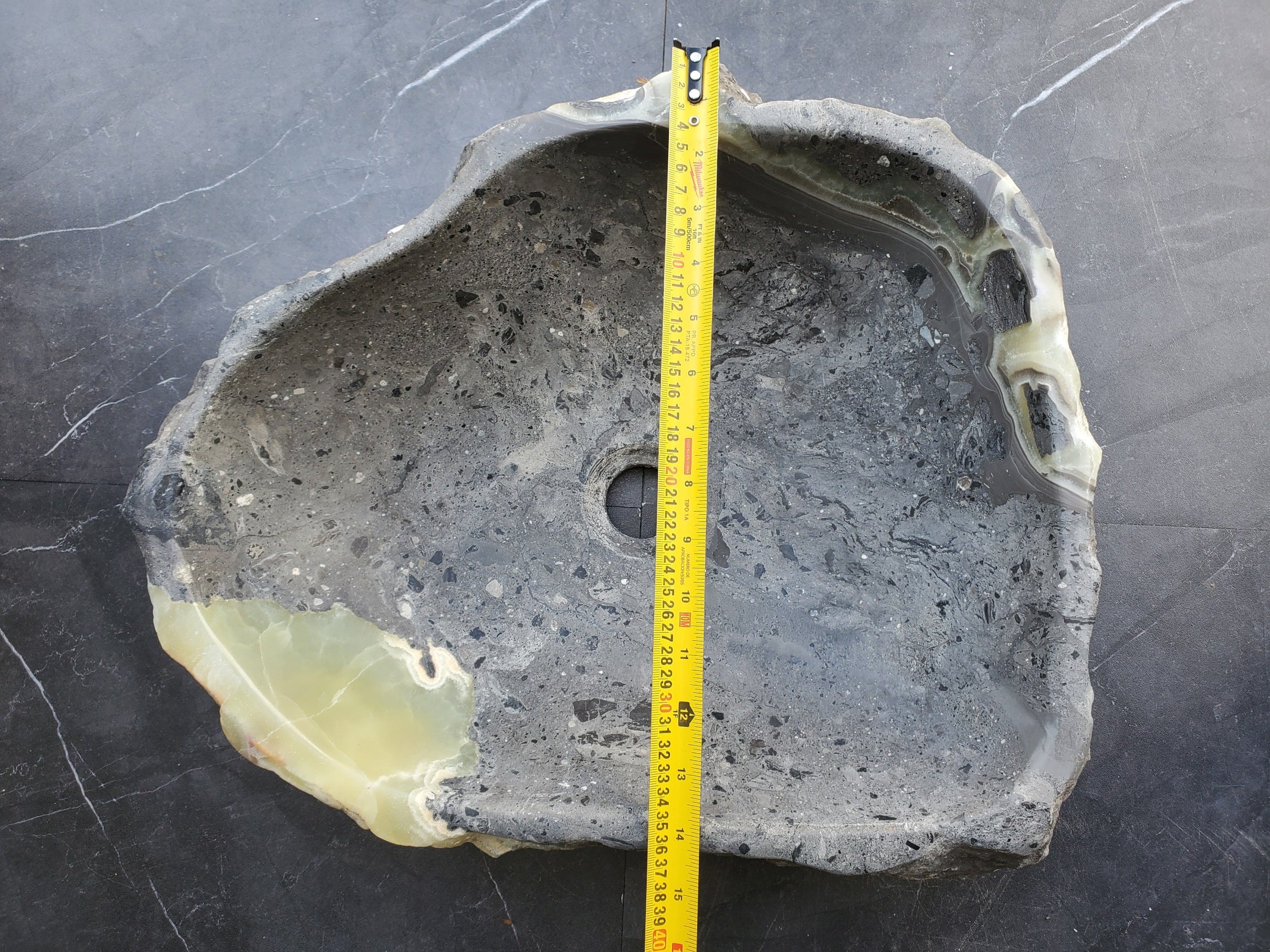 S30_23 Onyx Stone Vessel Bathroom Sink - 17.5 x 14 inch