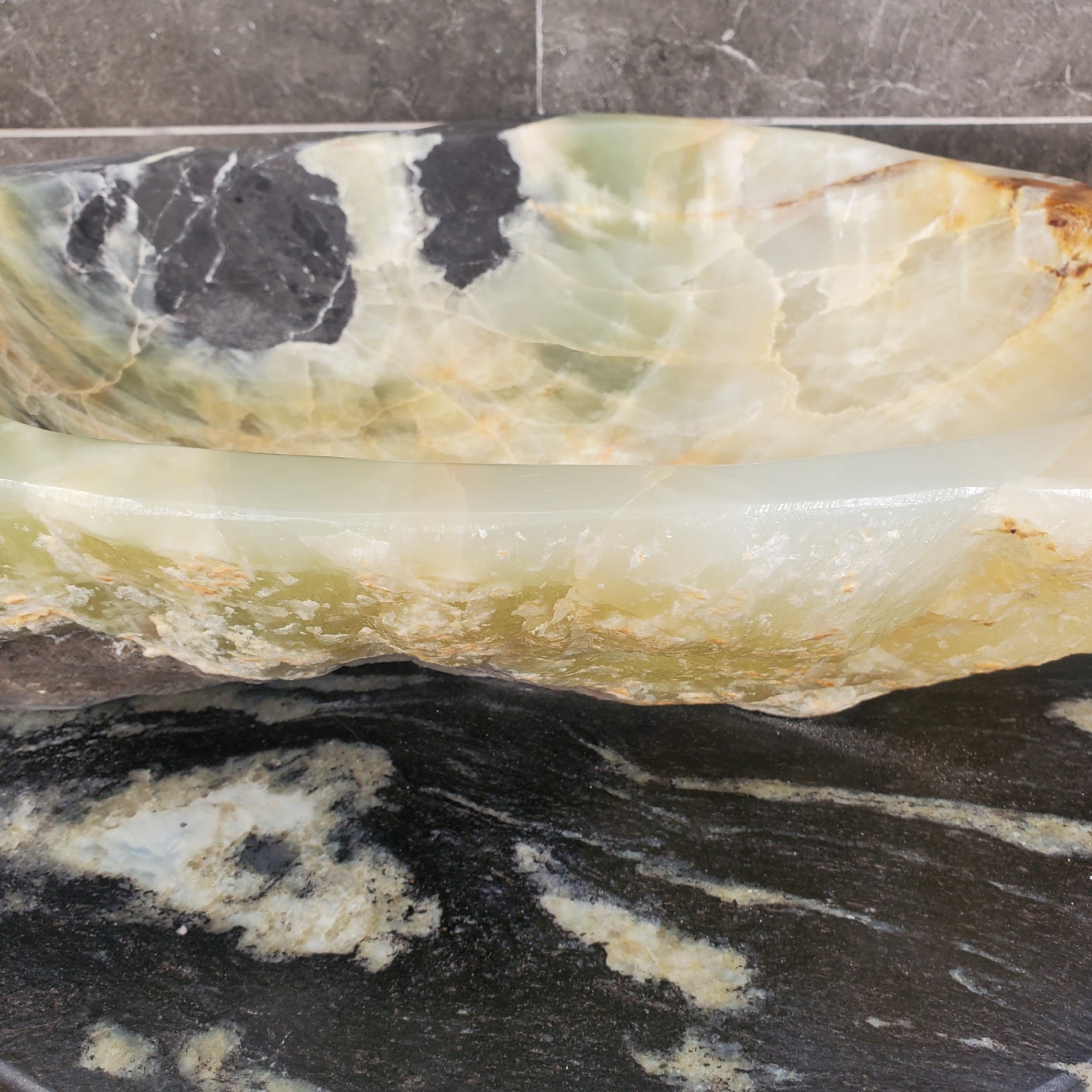 S31_21 Onyx Stone Vessel Bathroom Sink