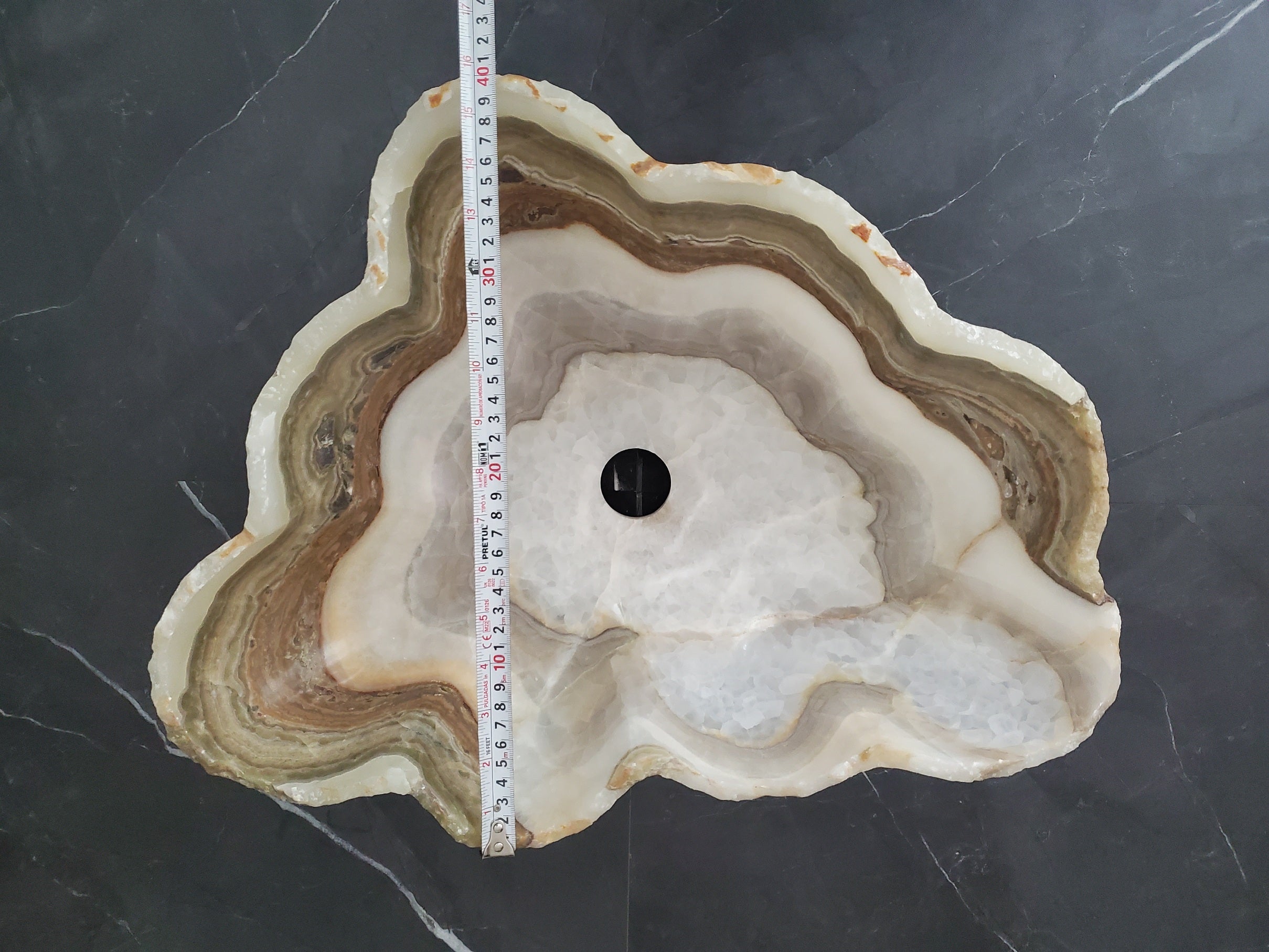 S27_19 Onyx Stone Bathroom Vessel Sink - 19.5 x 16 inch