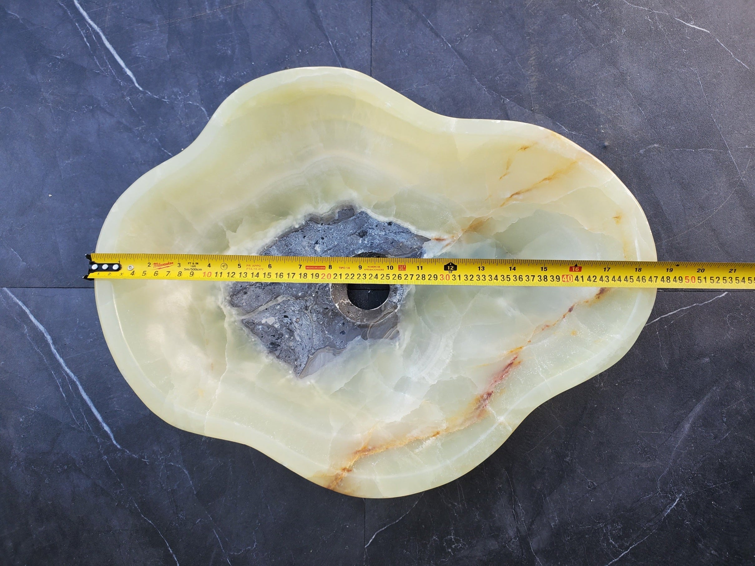 S30_02 Onyx Stone Vessel Bathroom Sink - 18.5 x 14 inch