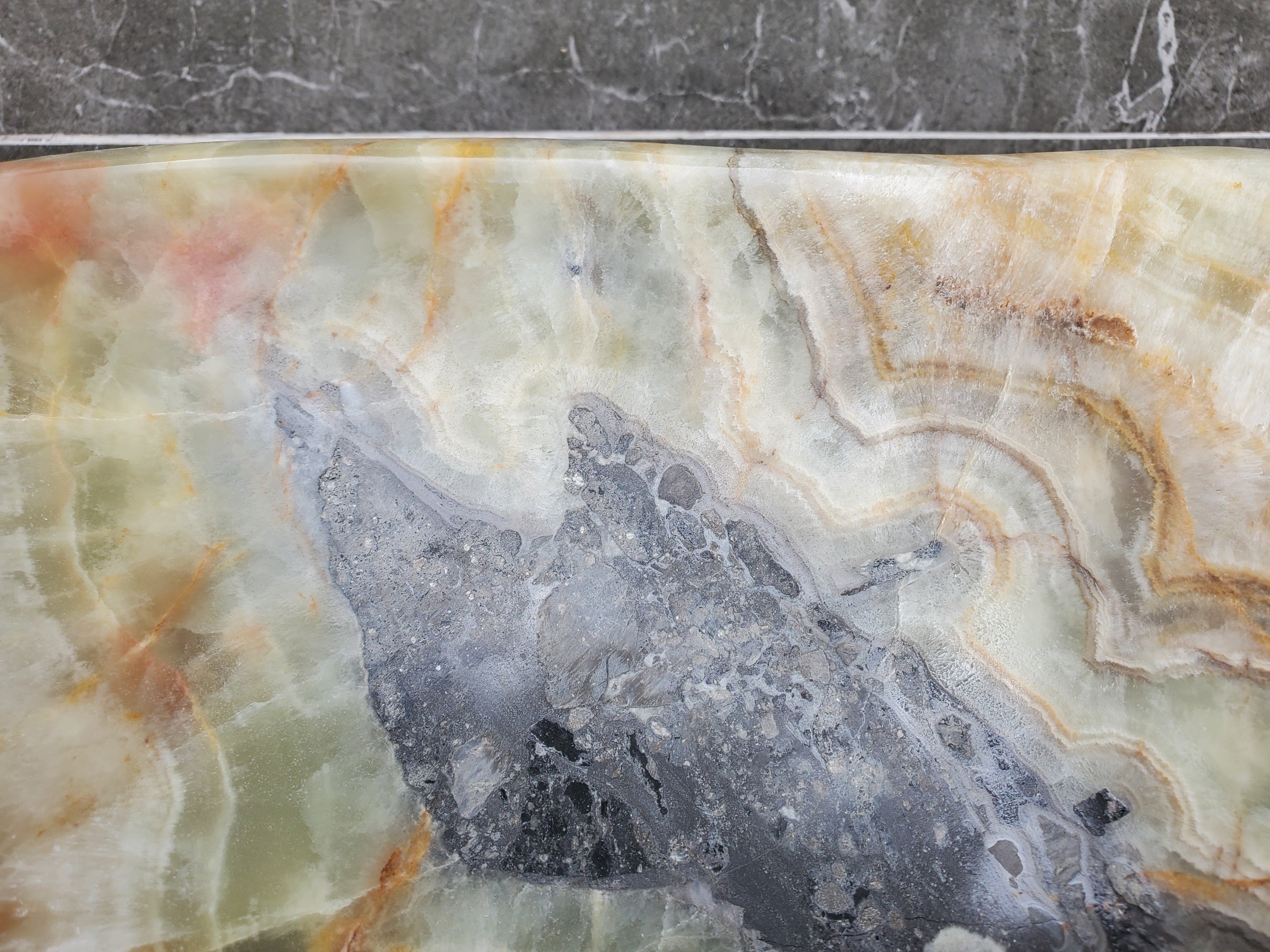 S31_02 Onyx Stone Vessel Bathroom Sink - 21.5 x 13.5 inch