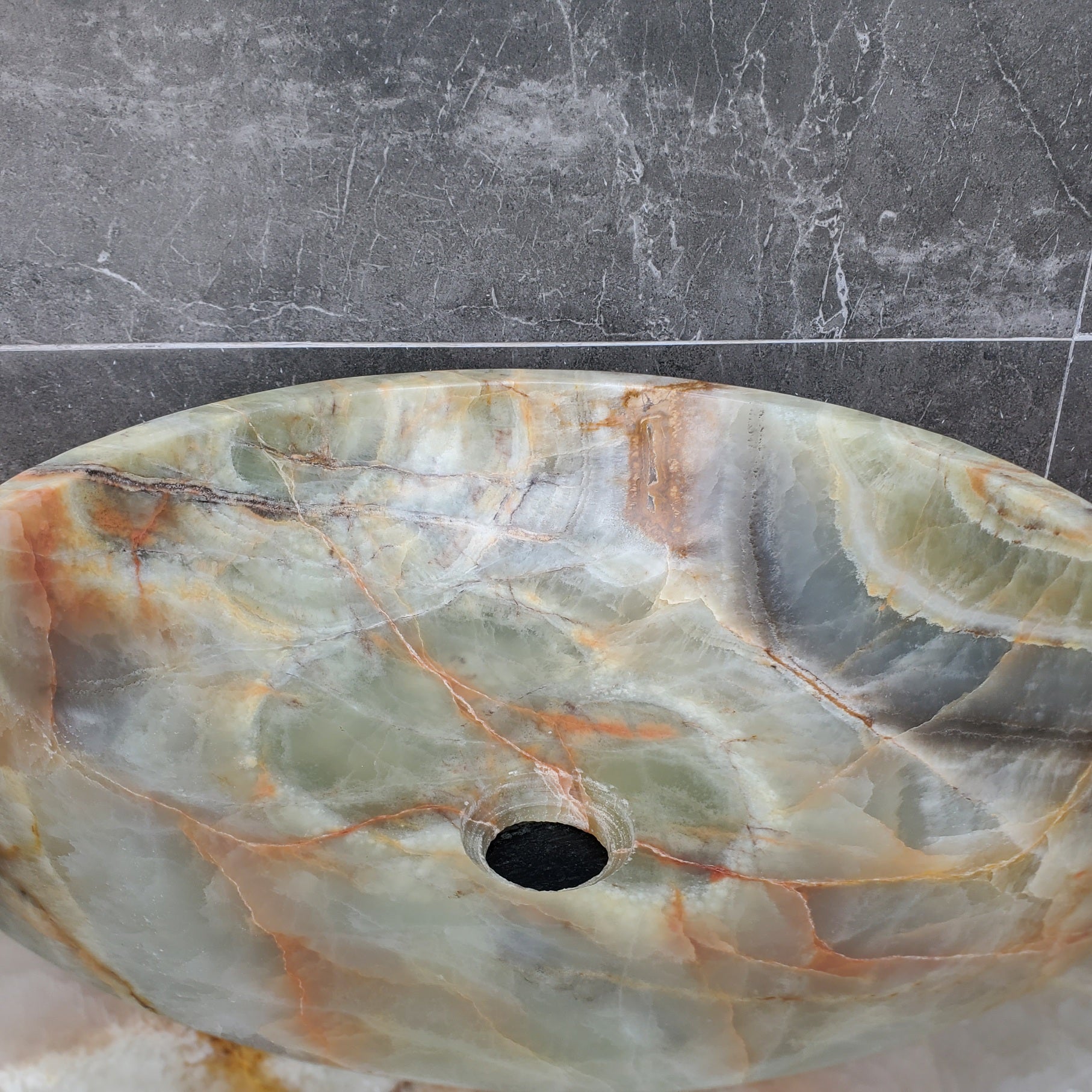S29_29 Onyx Stone Vessel Bathroom Sink