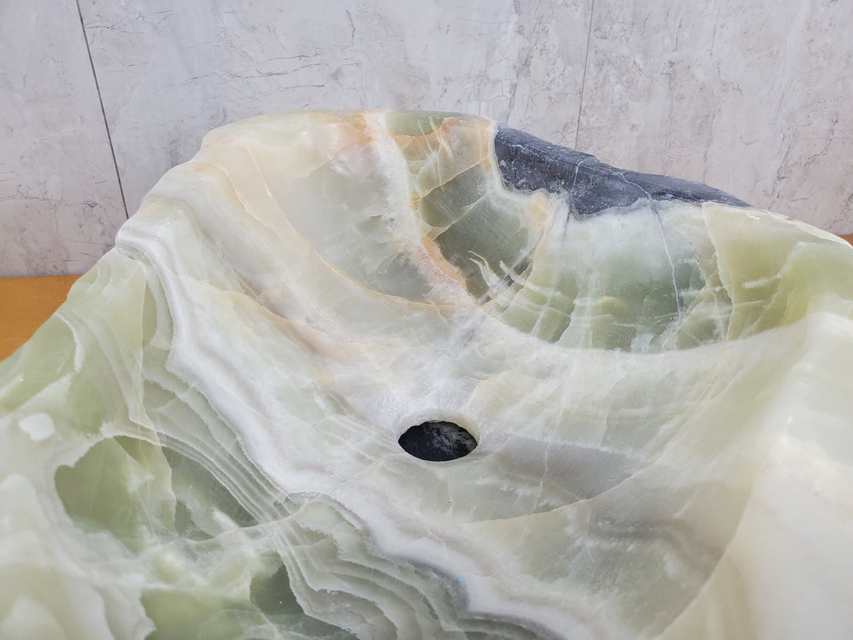 S24_07 Onyx Stone Vessel Bathroom Sink