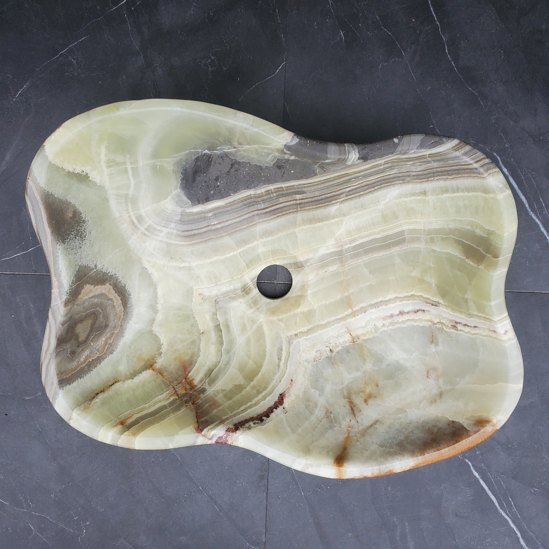 S30_03 Onyx Stone Vessel Bathroom Sink - 19 x 13.5 inch