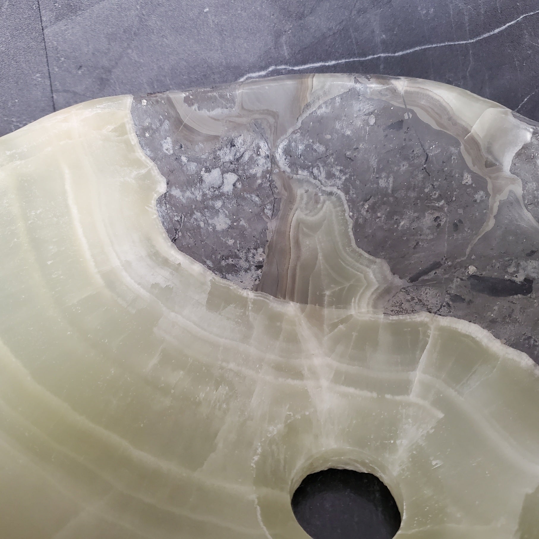 S28_07 Onyx Stone Vessel Bathroom Sink - 19.5 x 16 inch
