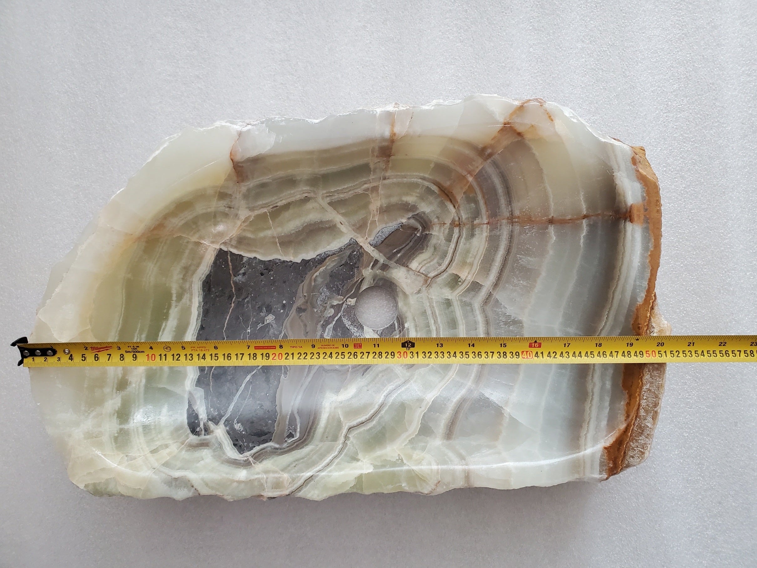 S23_23 Onyx Stone Vessel Bathroom Sink - 20 x 12.5 inch