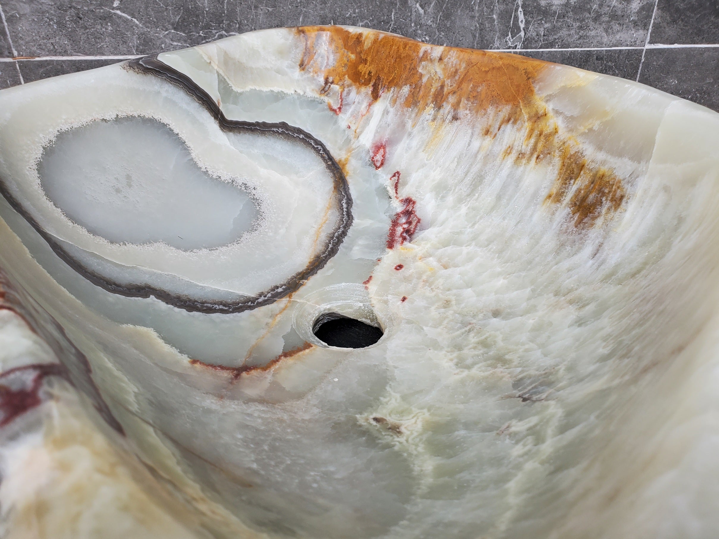 SET1061 Onyx Stone Vessel Bathroom Sink (Set of Two)